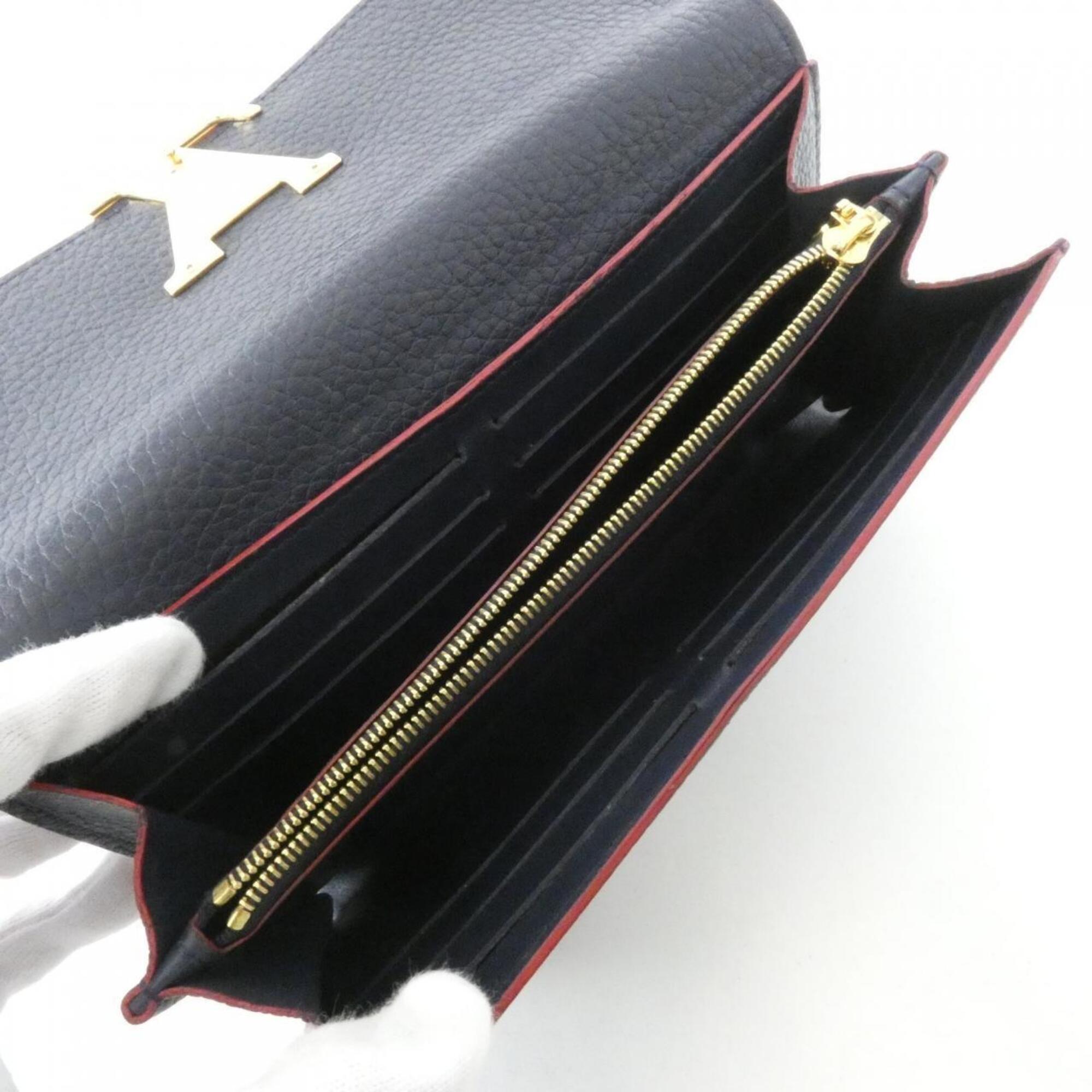 Louis Vuitton Marine Rouge Leather Long Wallet (Bi-Fold) (Pre-Owned)