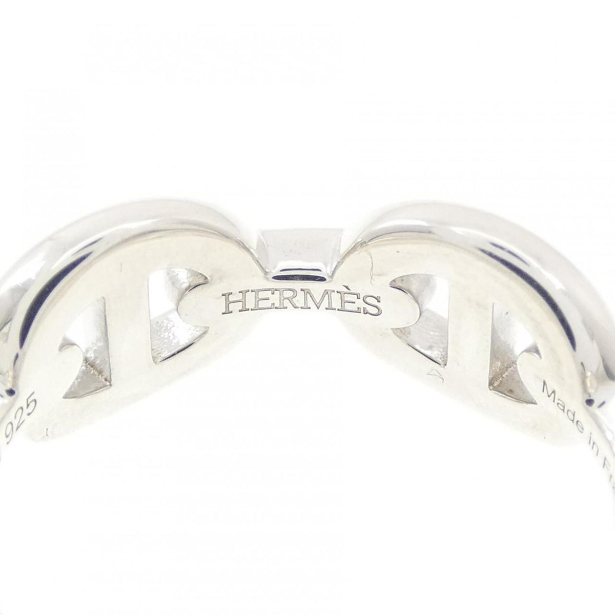Hermes Silver 925 Band Ring (Pre-Owned)