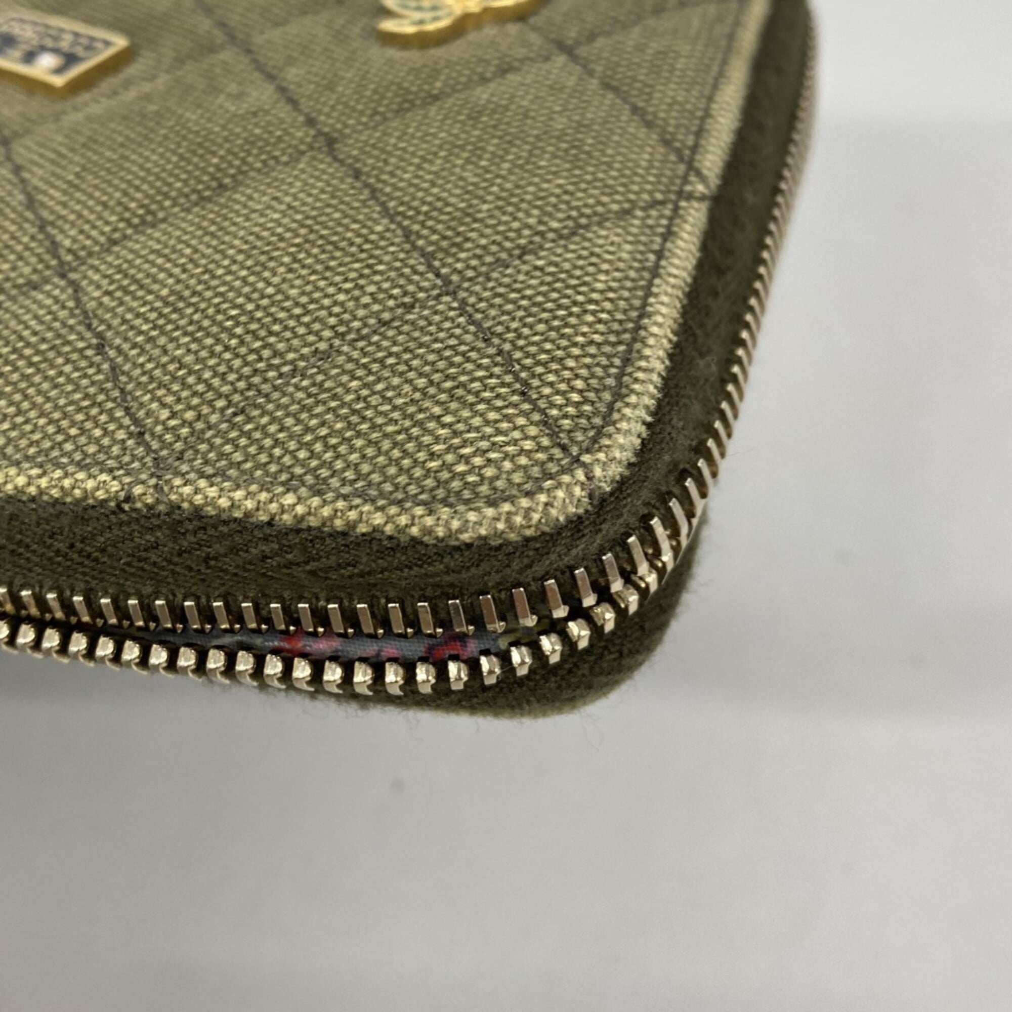 Chanel Khaki Canvas Long Wallet (Bi-Fold) (Pre-Owned)
