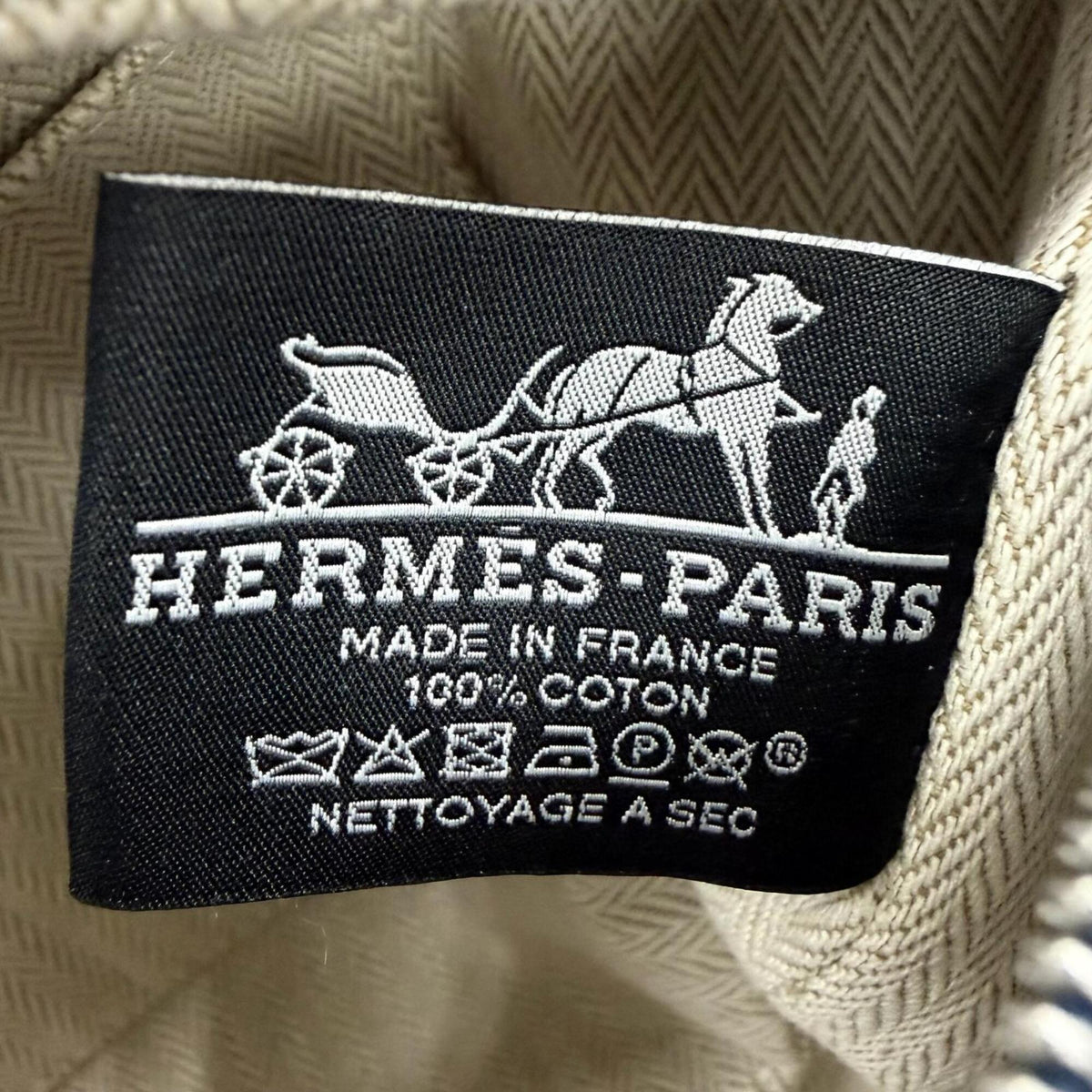 Hermes Navy Cotton Handbag Pouch (Pre-Owned)