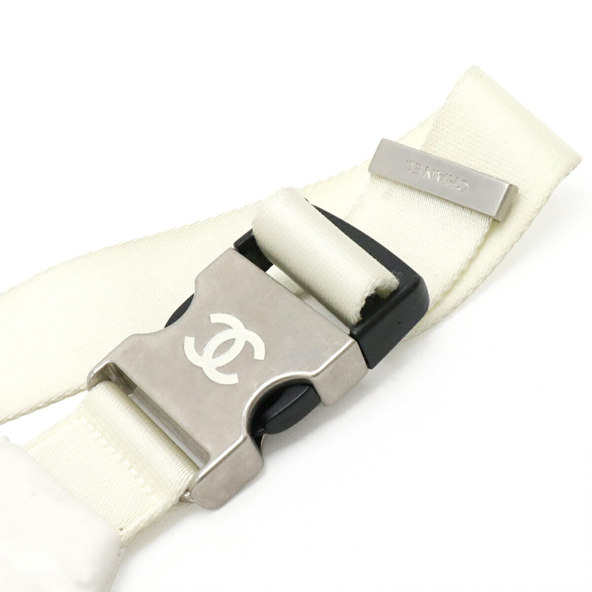 Chanel Gray White Yellow Nylon Pouch Sling Bag (Pre-Owned)