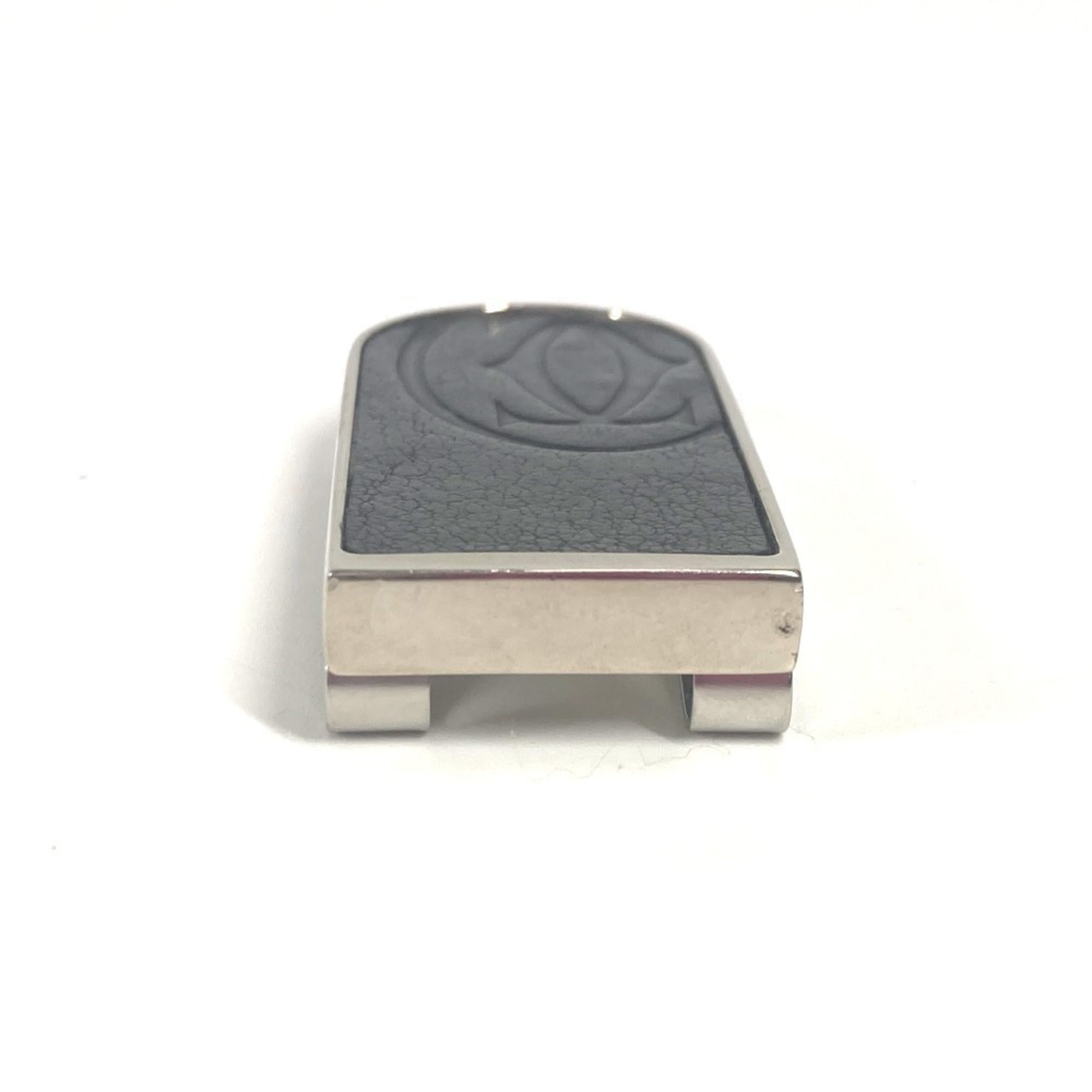 Cartier Silver Black Stainless Steel Leather Money Clip (Pre-Owned)
