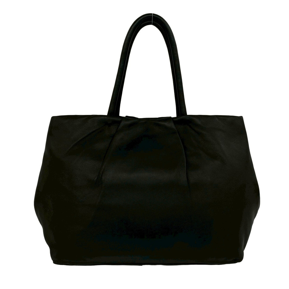 Prada Black Leather Boston Bag Handbag Tote Bag (Pre-Owned)