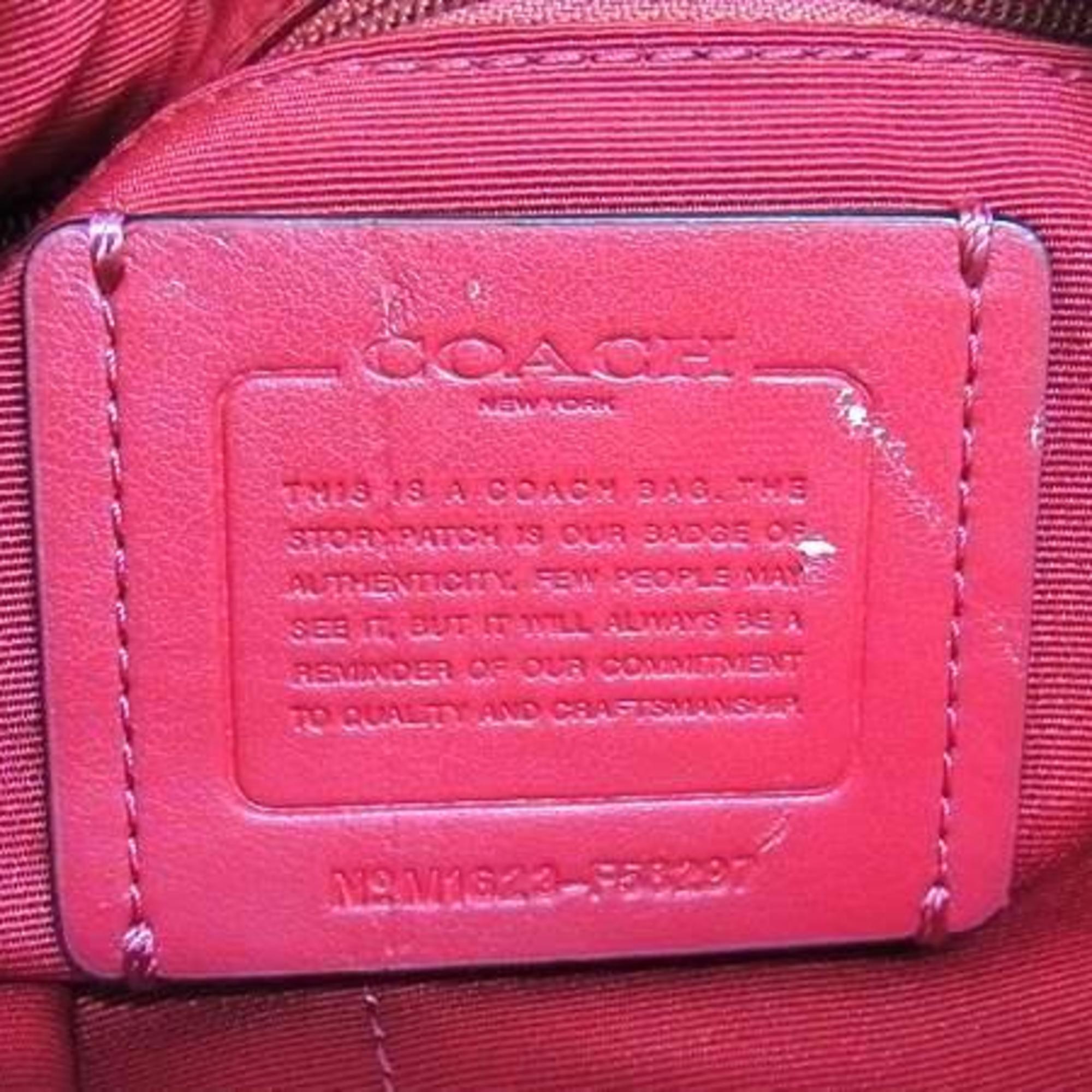 Coach Brown Pink Pvc Leather Shoulder Bag (Pre-Owned)