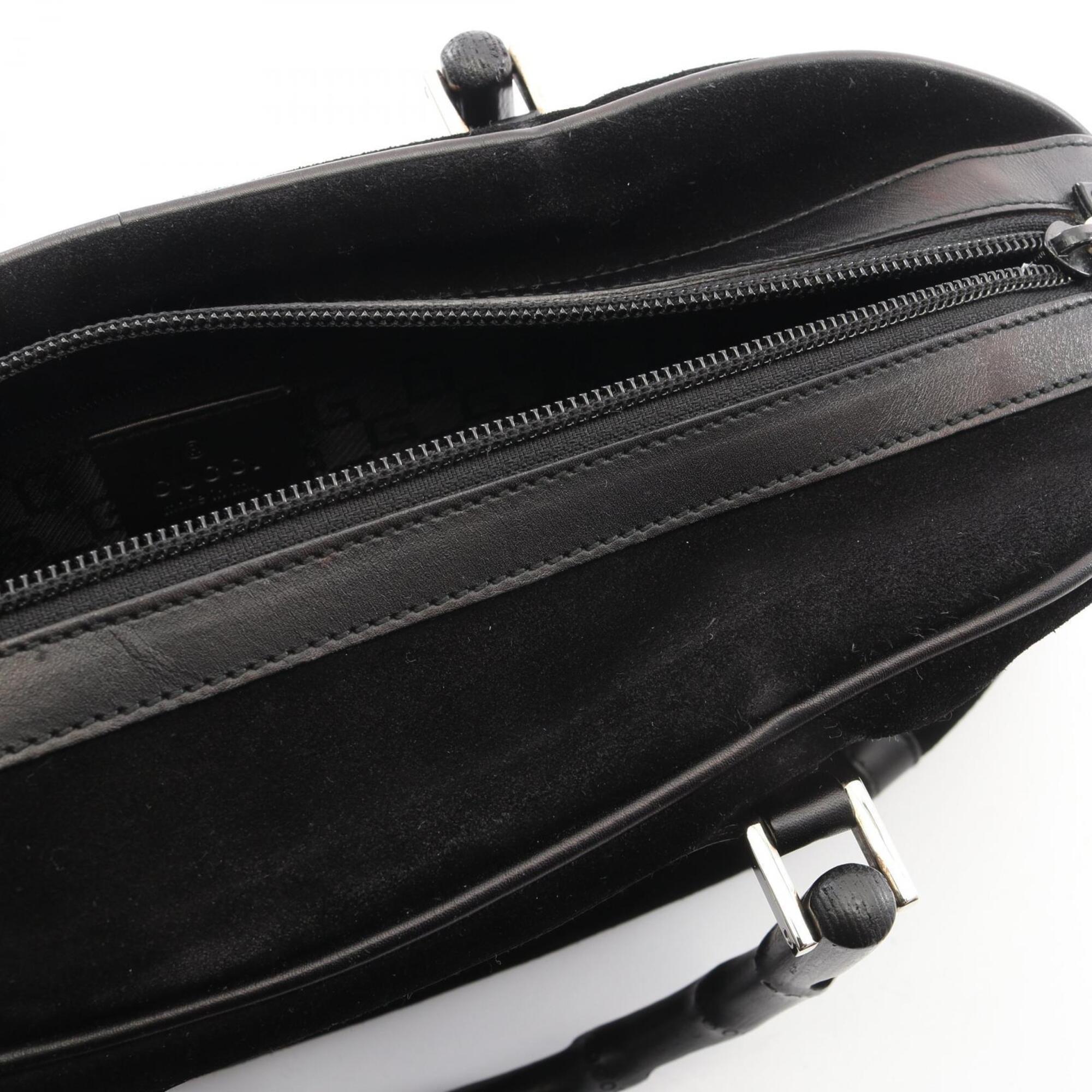 Gucci Black Suede Leather Handbag (Pre-Owned)