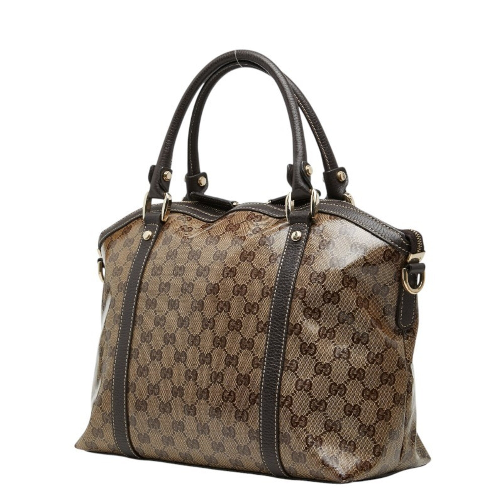 Gucci Brown Leather Handbag Shoulder Bag (Pre-Owned)