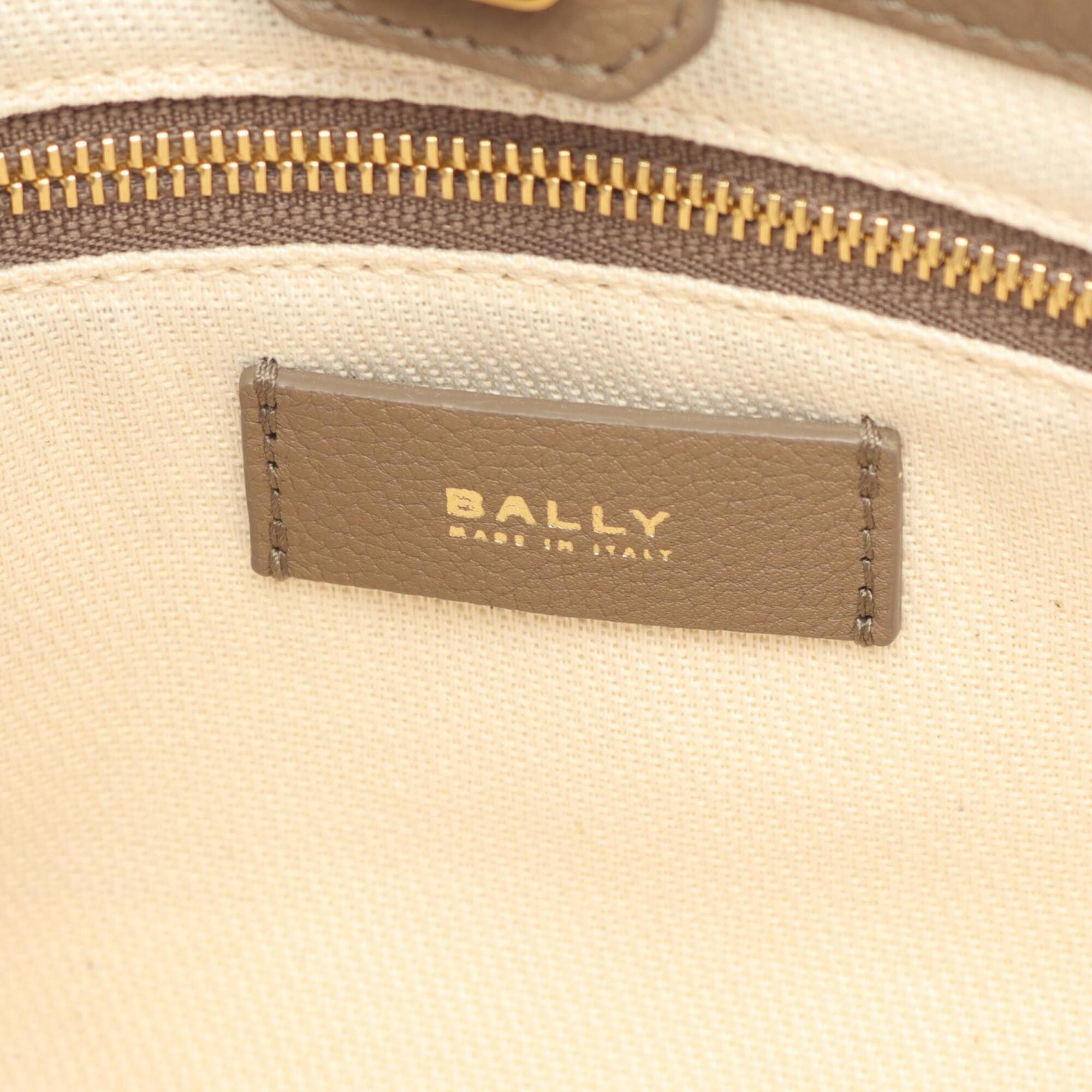 Bally Beige Leather Handbag Shoulder Bag (Pre-Owned)