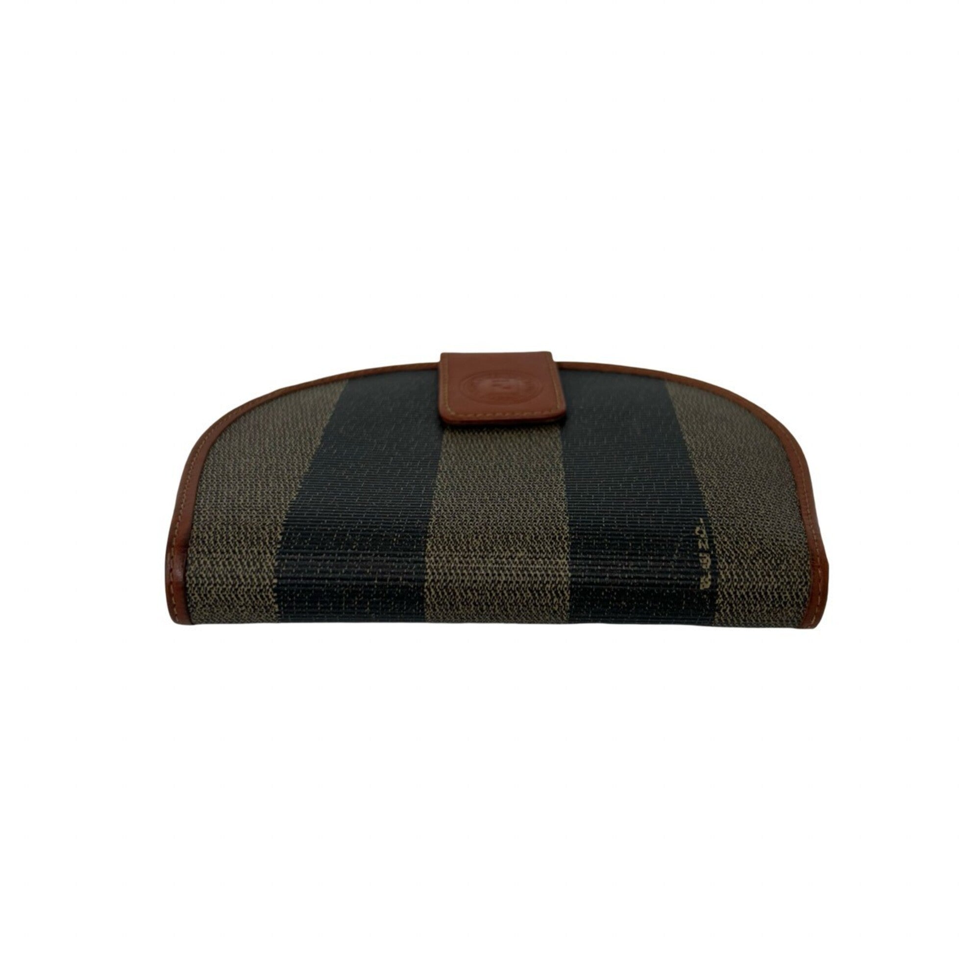 Fendi Black Brown Khaki Leather Pvc Wallet (Bi-Fold) (Pre-Owned)