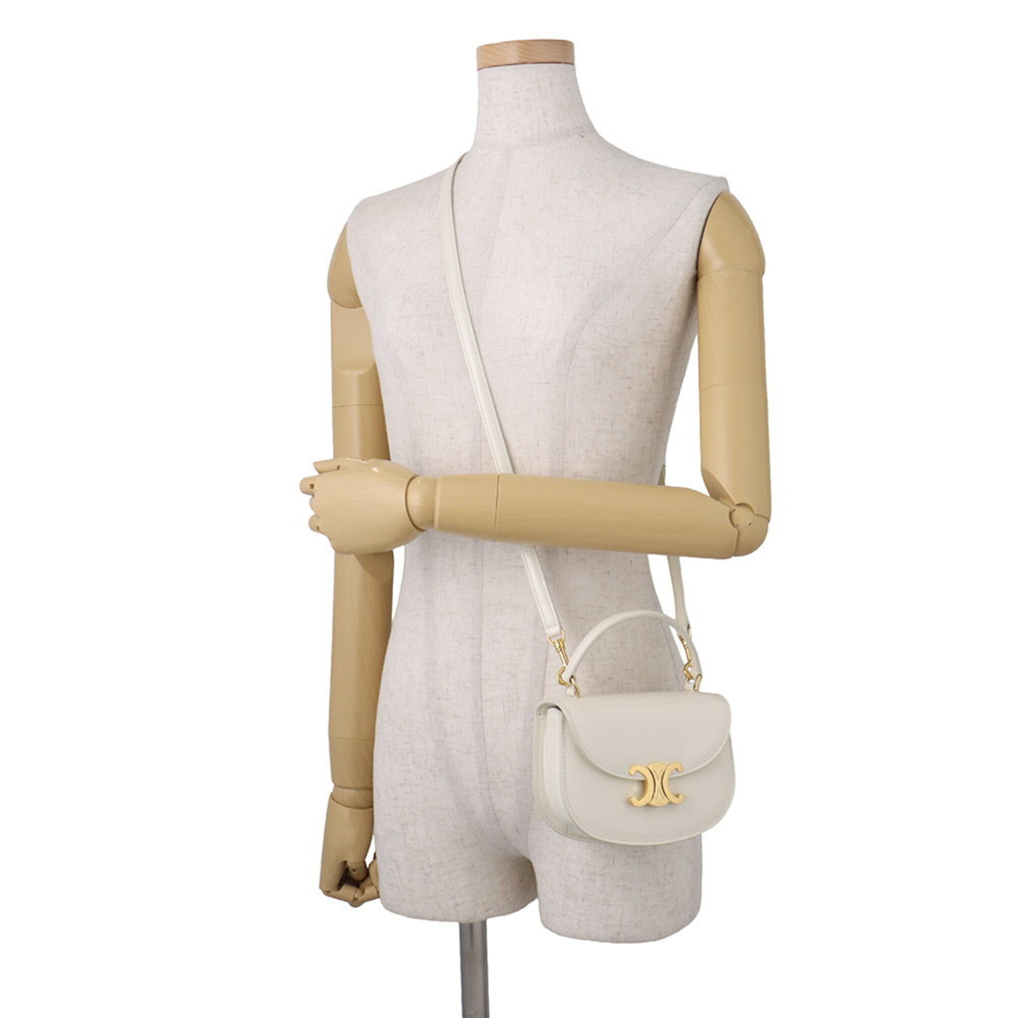 Celine White Patent Leather Handbag Shoulder Bag (Pre-Owned)
