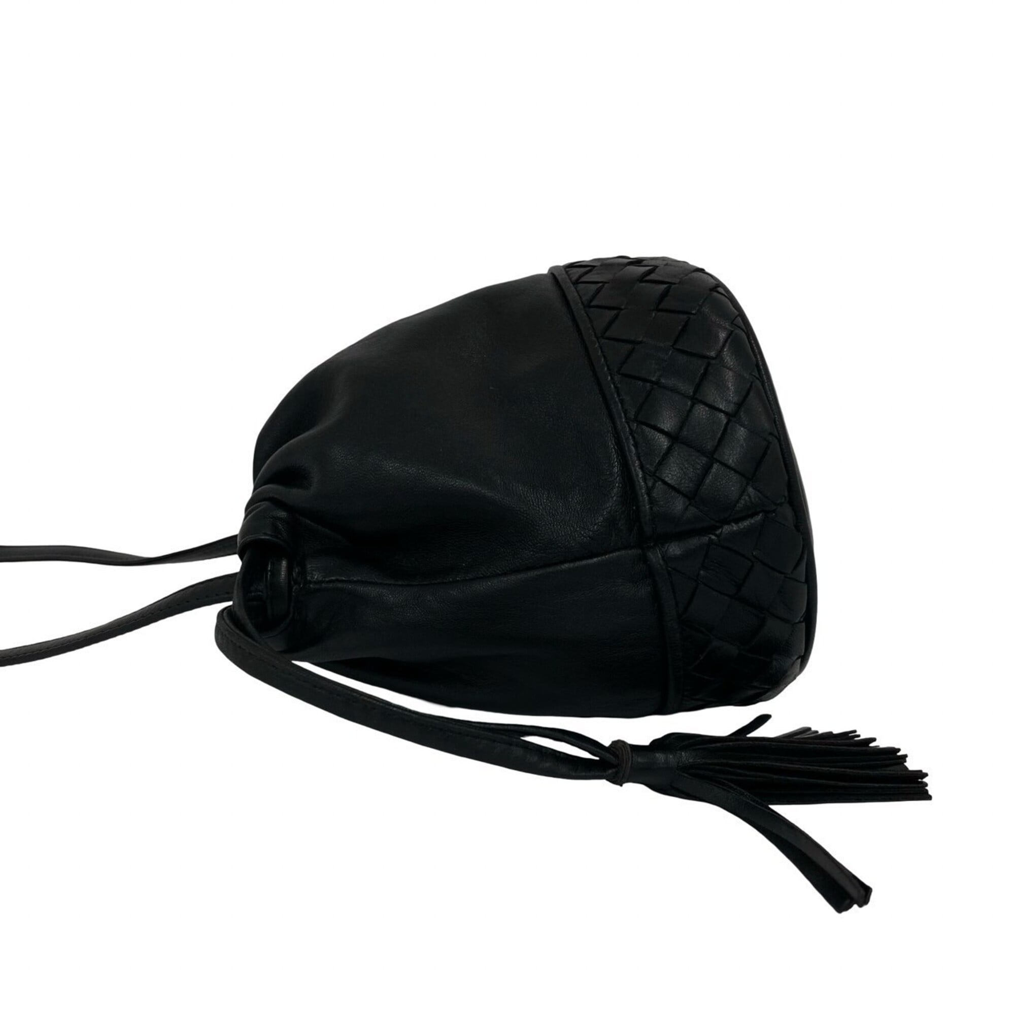 Bottega Veneta Black Leather Shoulder Bag (Pre-Owned)