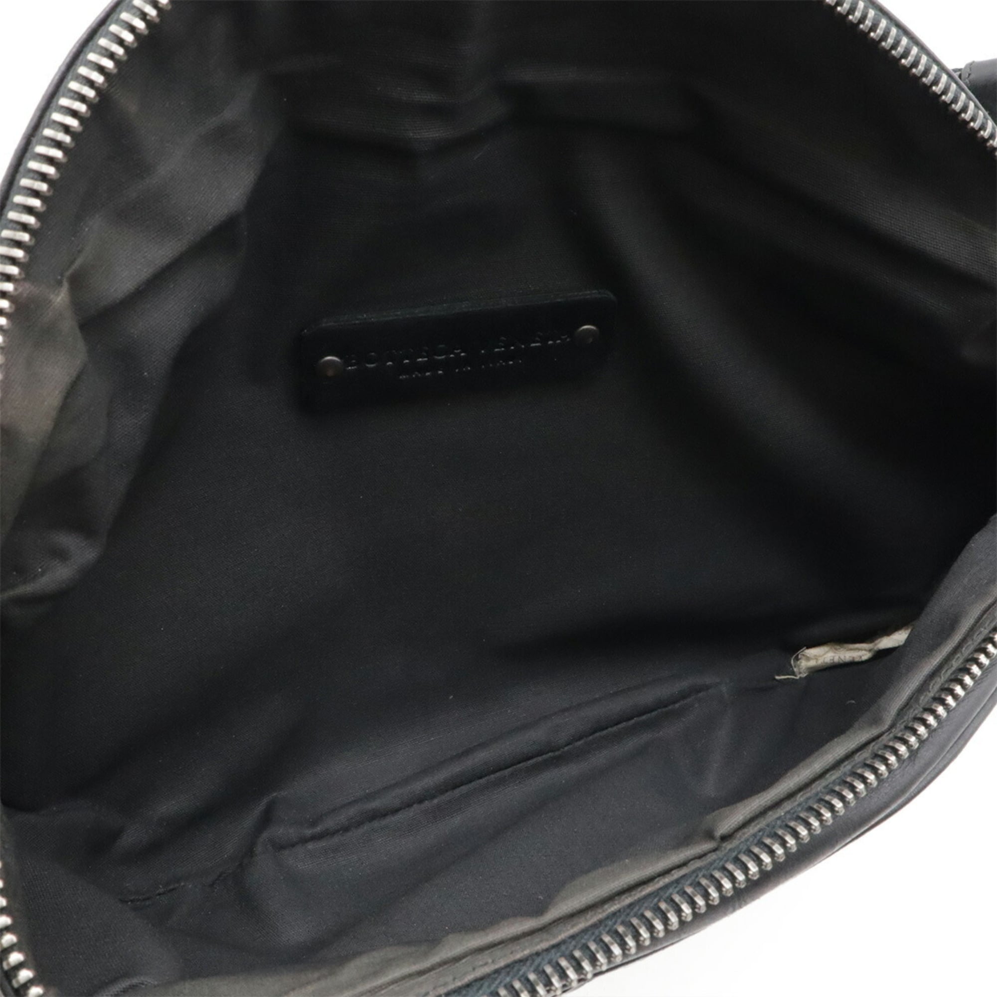 Bottega Veneta Intrecciato Black Leather Pouch Sling Bag (Pre-Owned)