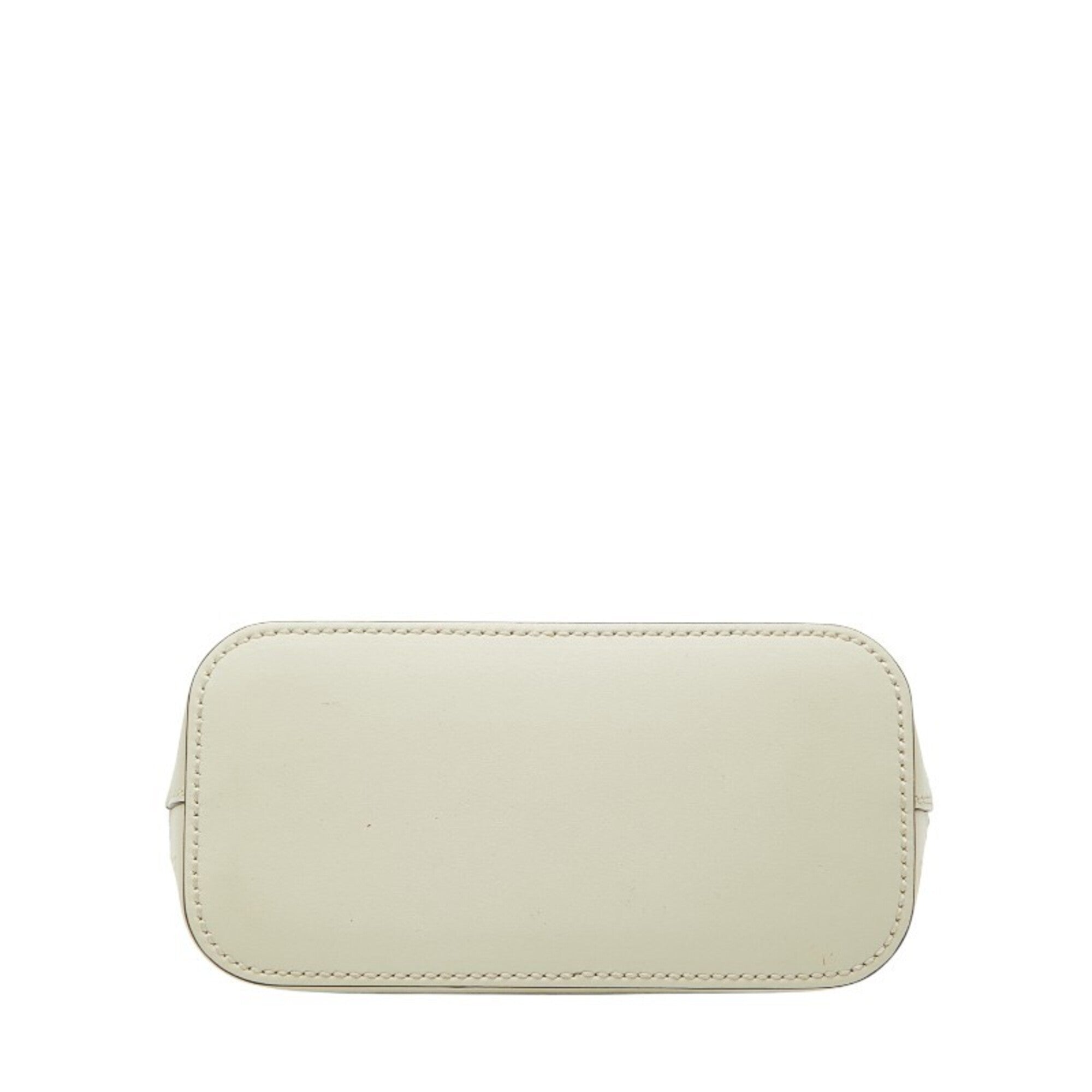 Gucci Gold Off-White Leather Shoulder Bag (Pre-Owned)