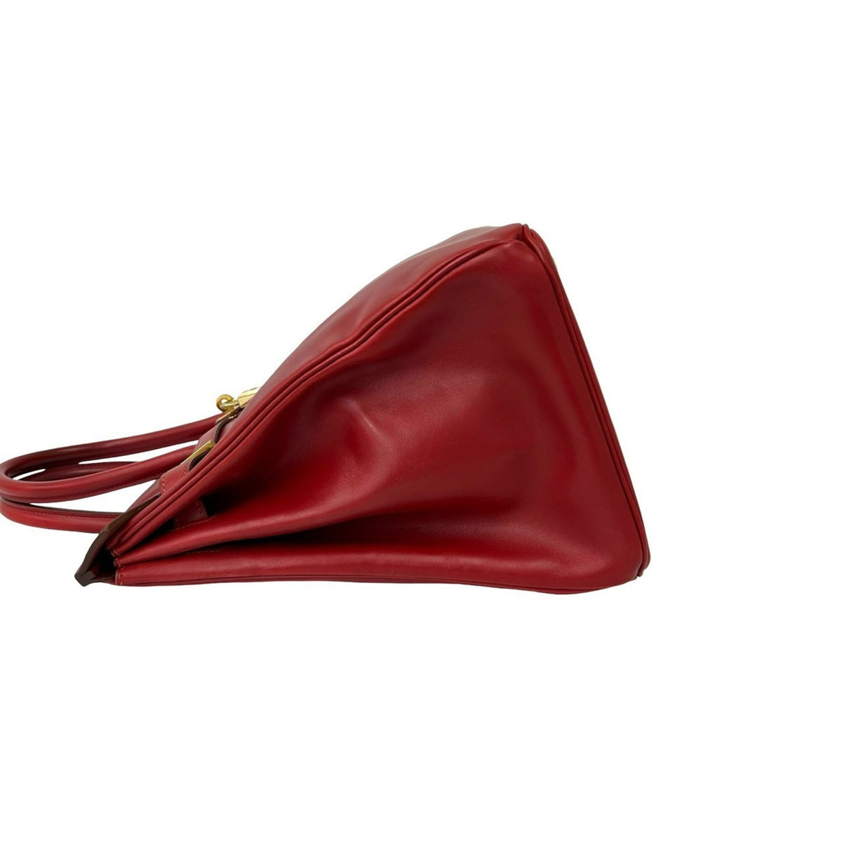 Hermes Red Color Box Calf Leather Handbag (Pre-Owned)