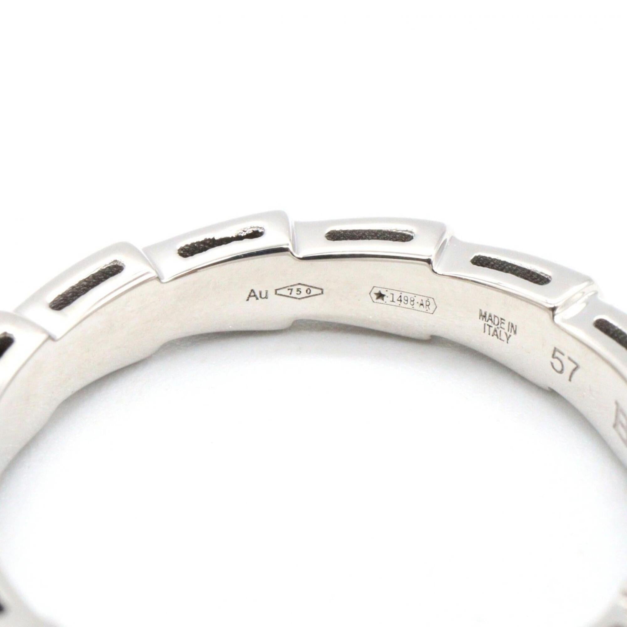 Bvlgari Silver Clear White Gold (18K) Band Ring (Pre-Owned)