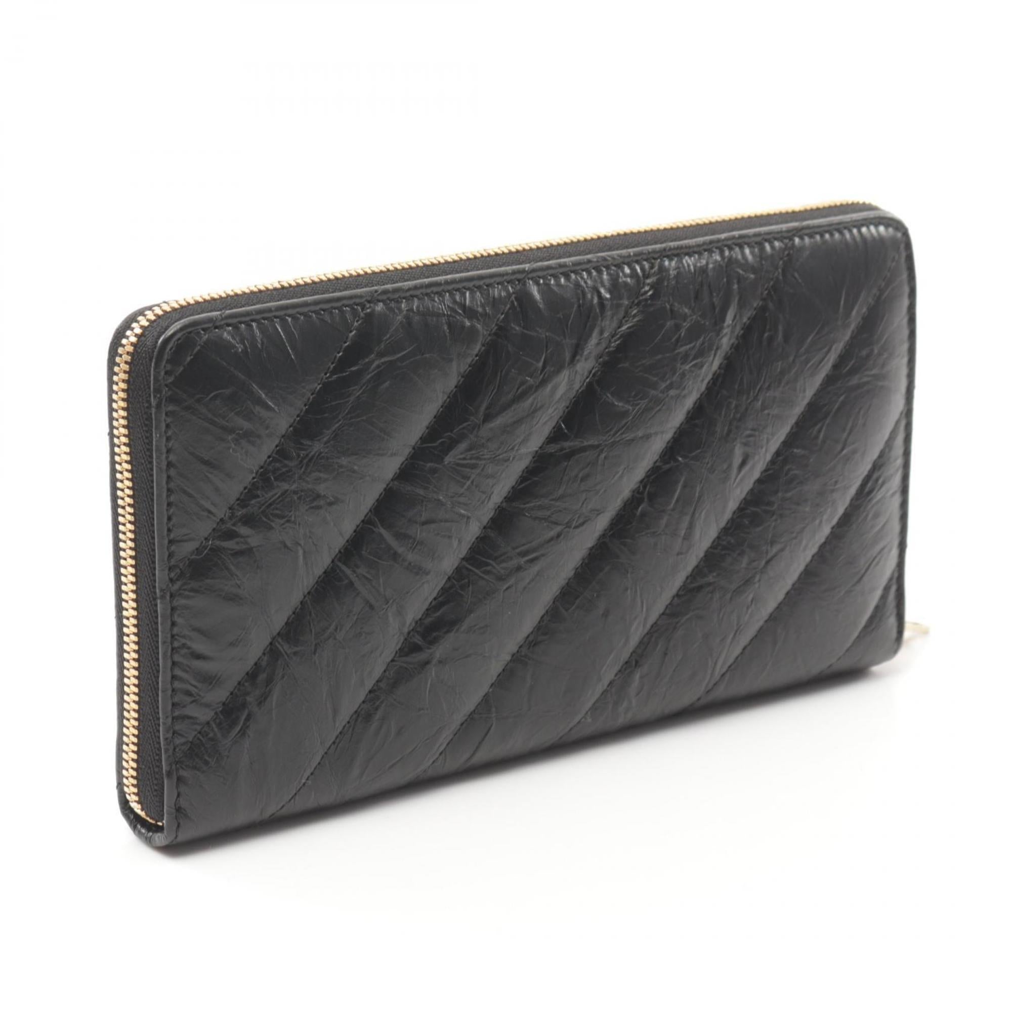 Balenciaga Black Leather Long Wallet (Bi-Fold) (Pre-Owned)