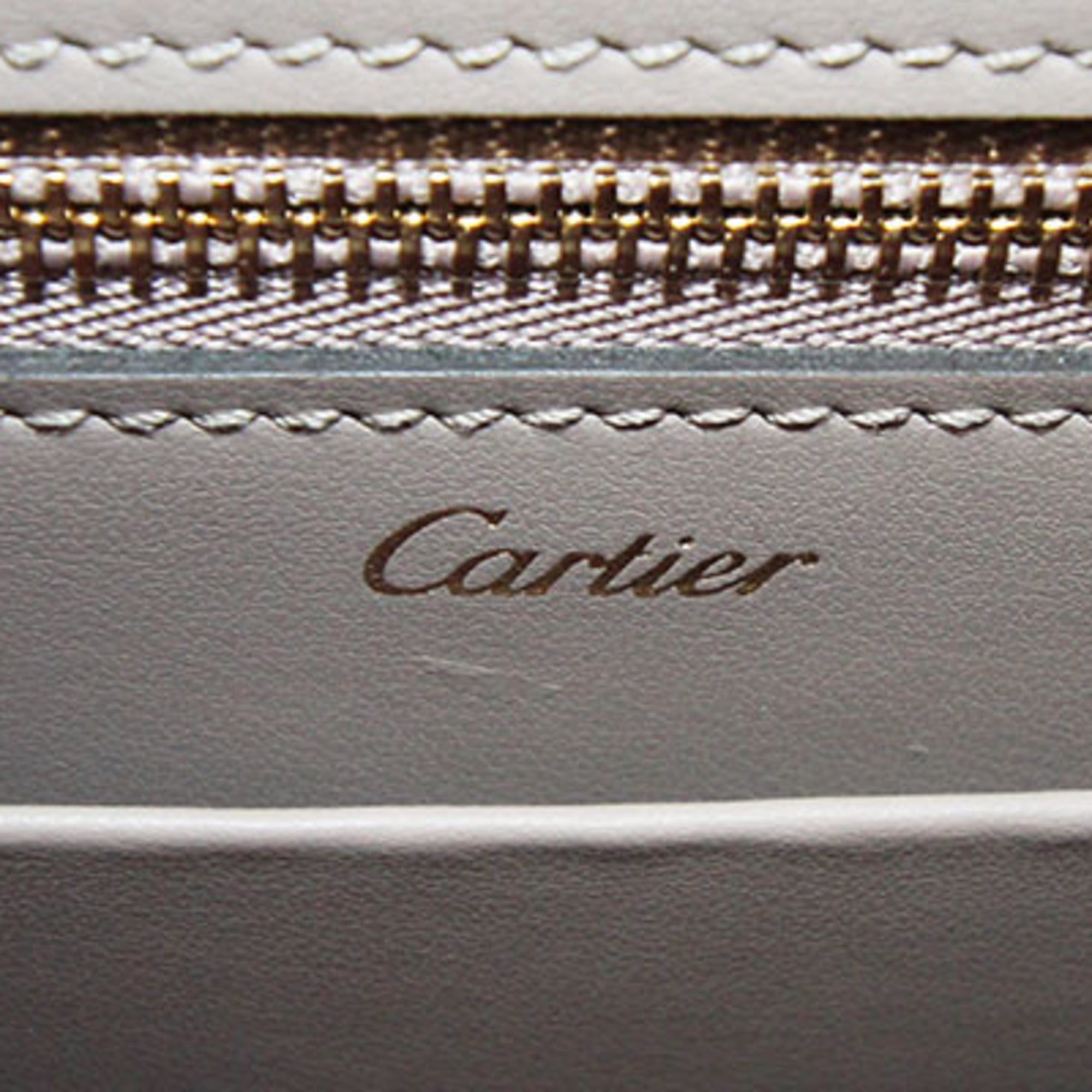 Cartier Must Pink Beige Leather Shoulder Bag (Pre-Owned)