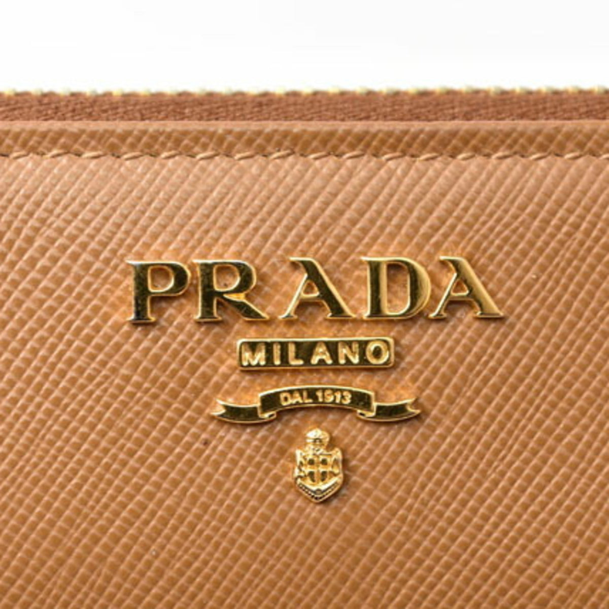 Prada Brown Saffiano Metal Wallet (Bi-Fold) (Pre-Owned)