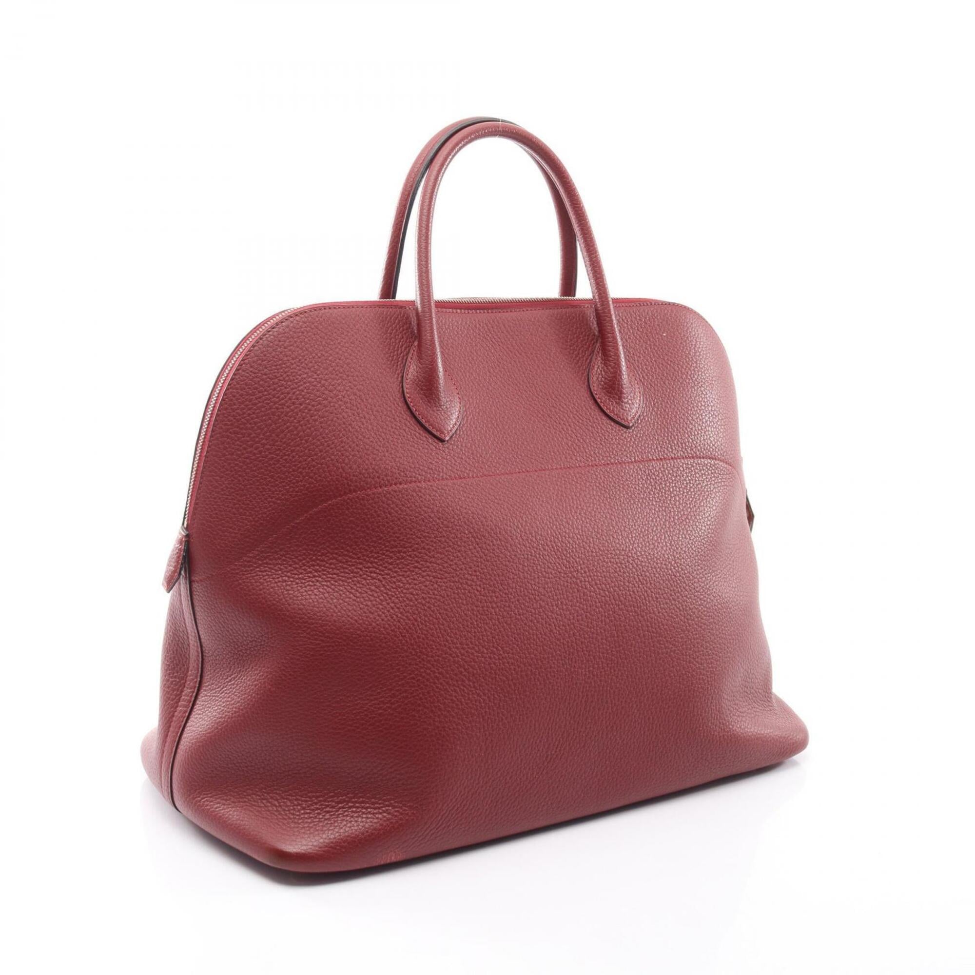 Hermes Bordeaux Rouge H Taurillon Clemence Leather Handbag (Pre-Owned)