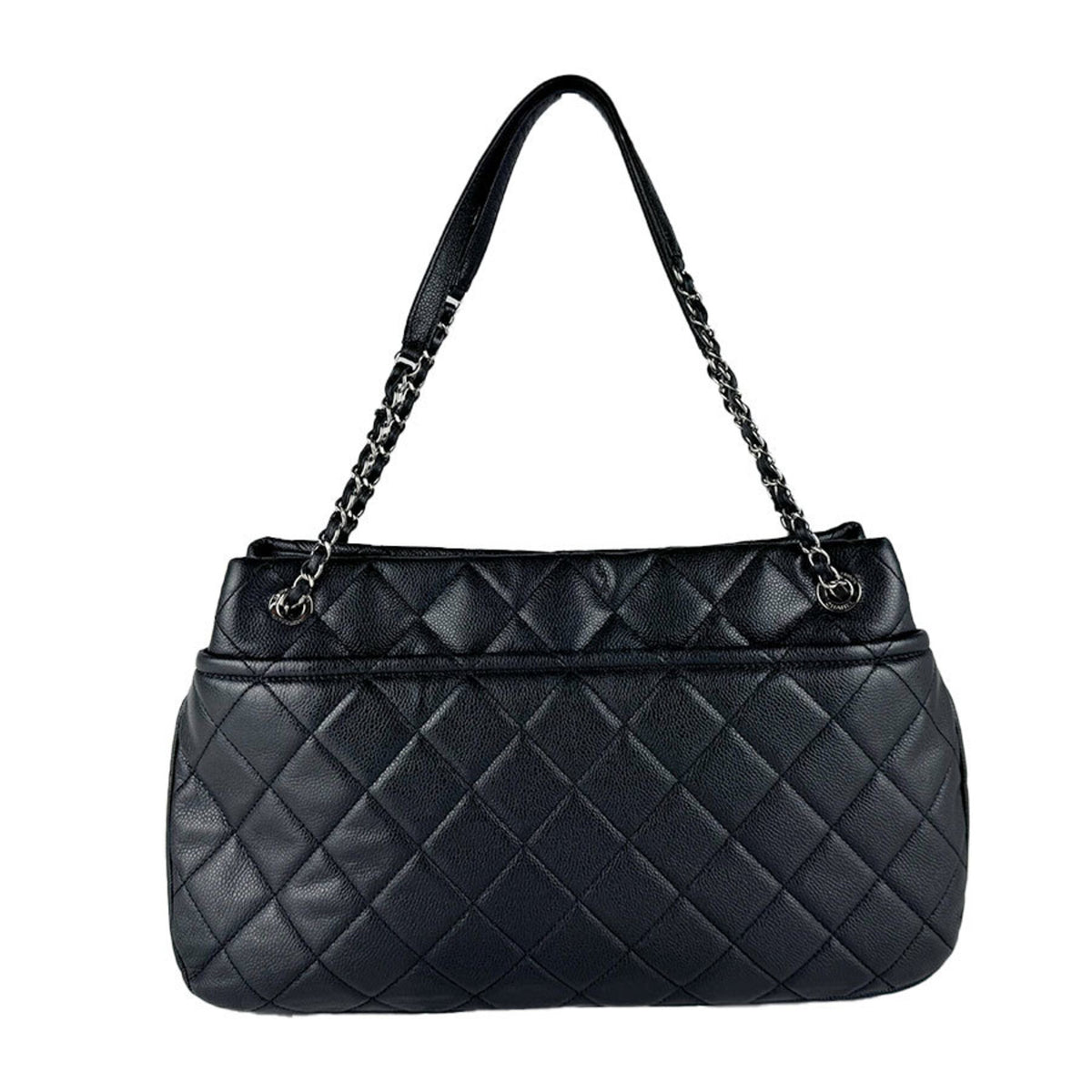 Chanel Black Grained Calfskin Shoulder Bag (Pre-Owned)