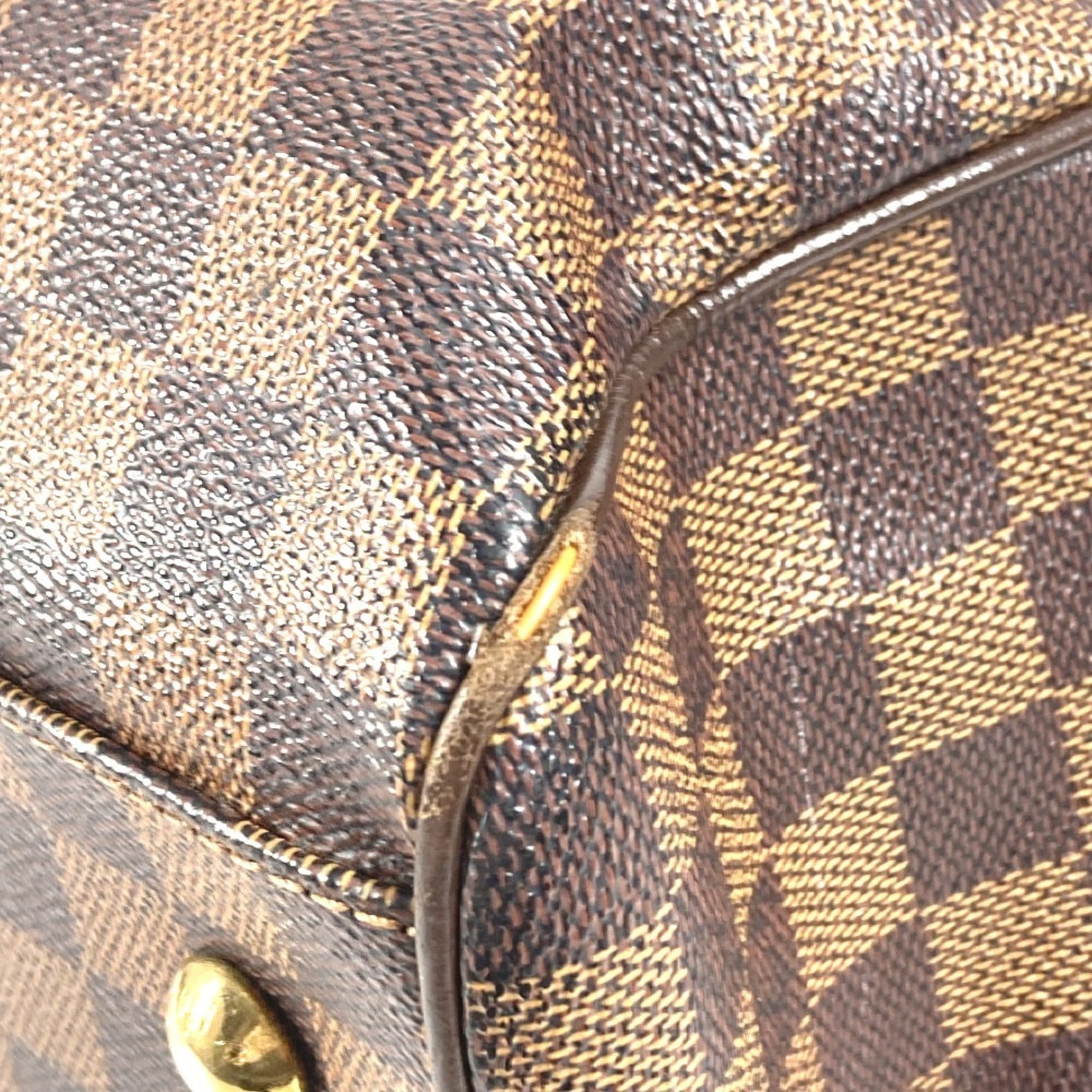 Louis Vuitton Damier Brown Ebene Damier Canvas Handbag Tote Bag (Pre-Owned)