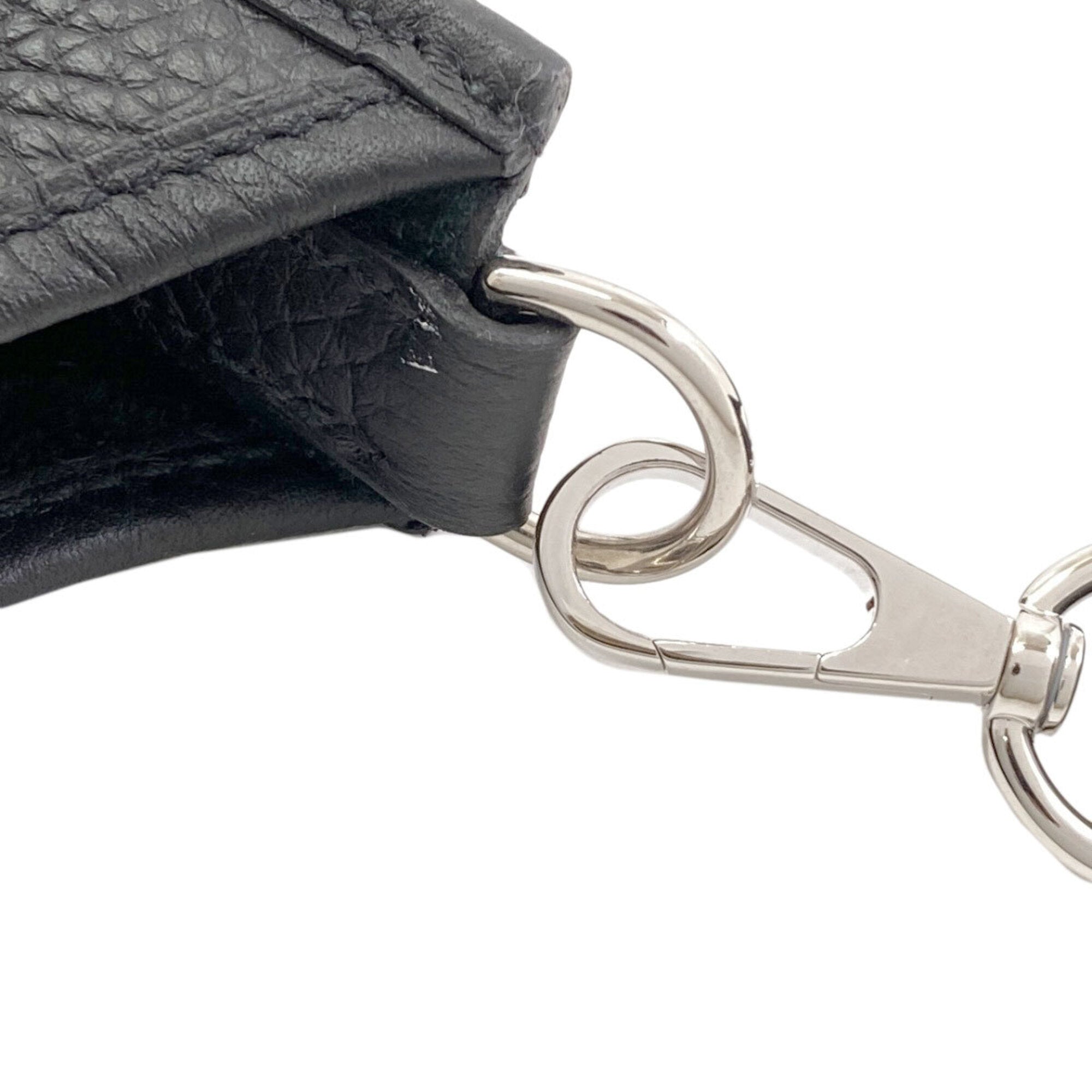 Hermes Black Taurillon Clemence Leather Shoulder Bag (Pre-Owned)