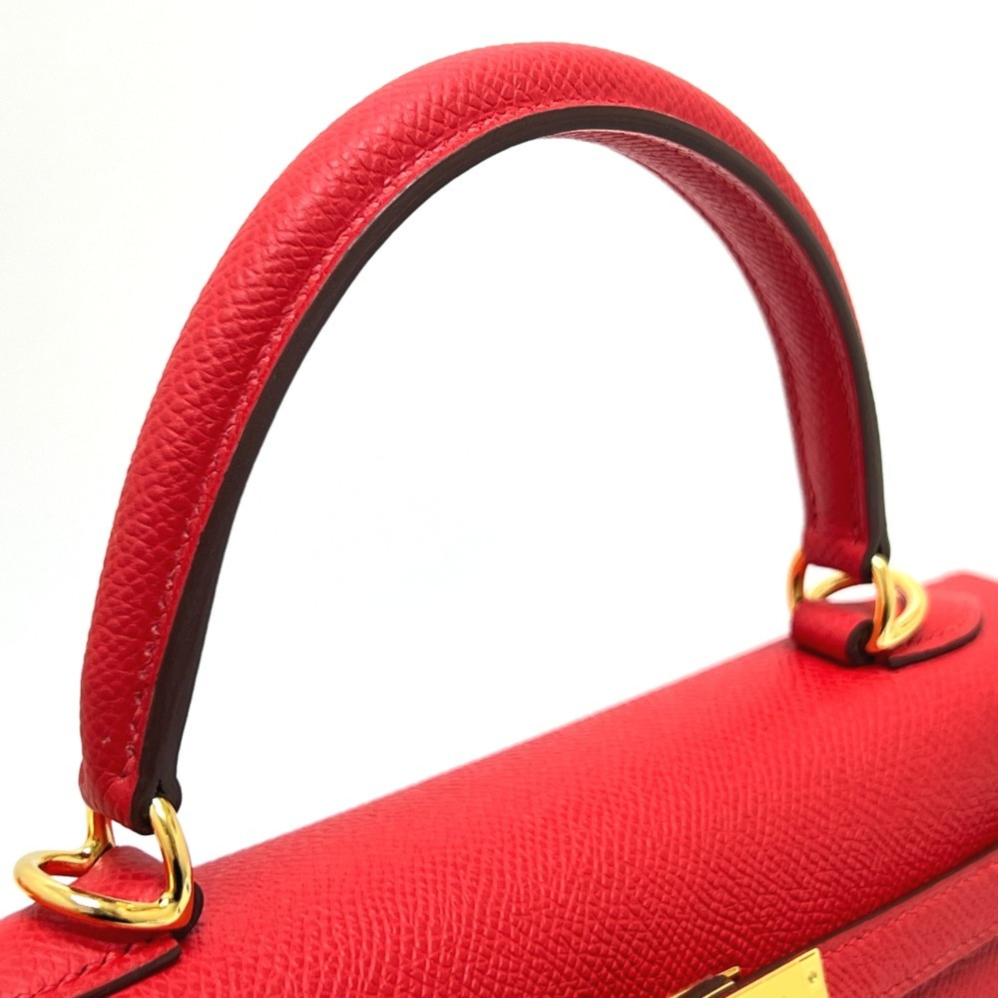 Hermes Kelly Red Color Epsom Leather Handbag (Pre-Owned)