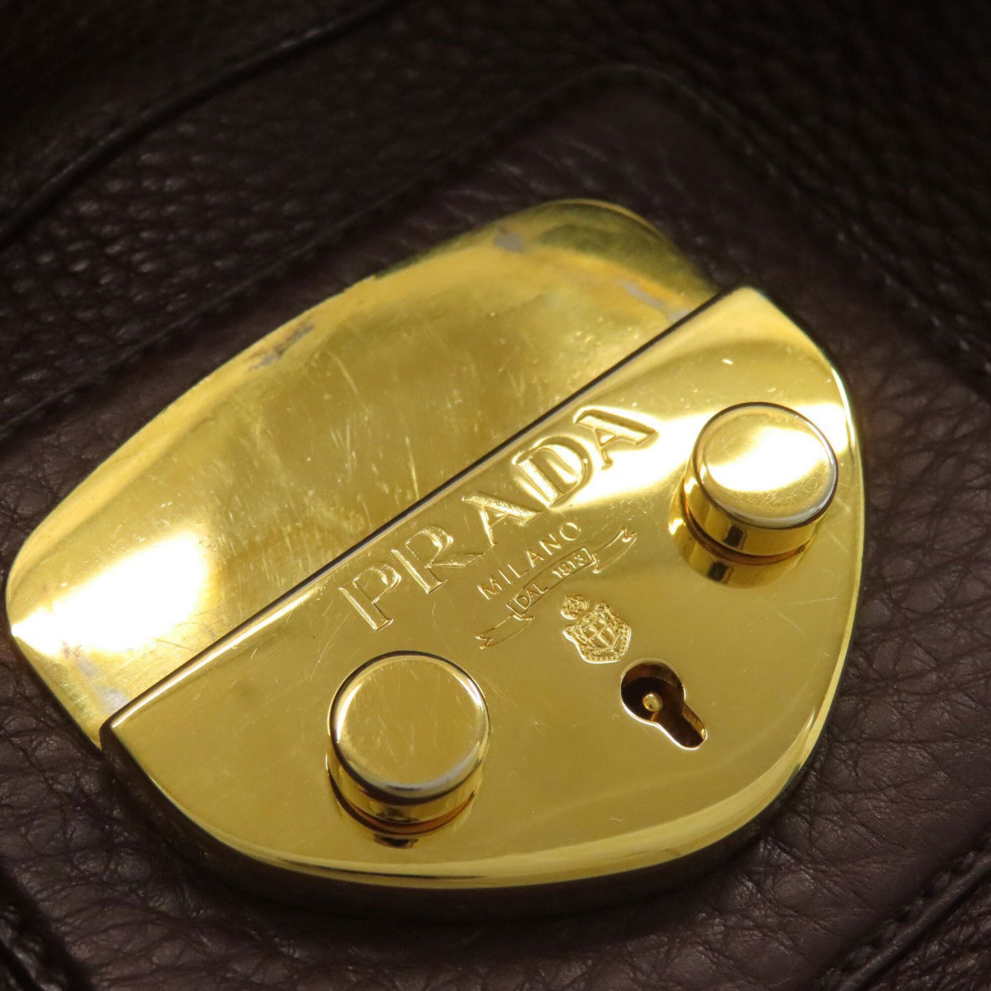 Prada Brown Leather Tote Bag (Pre-Owned)