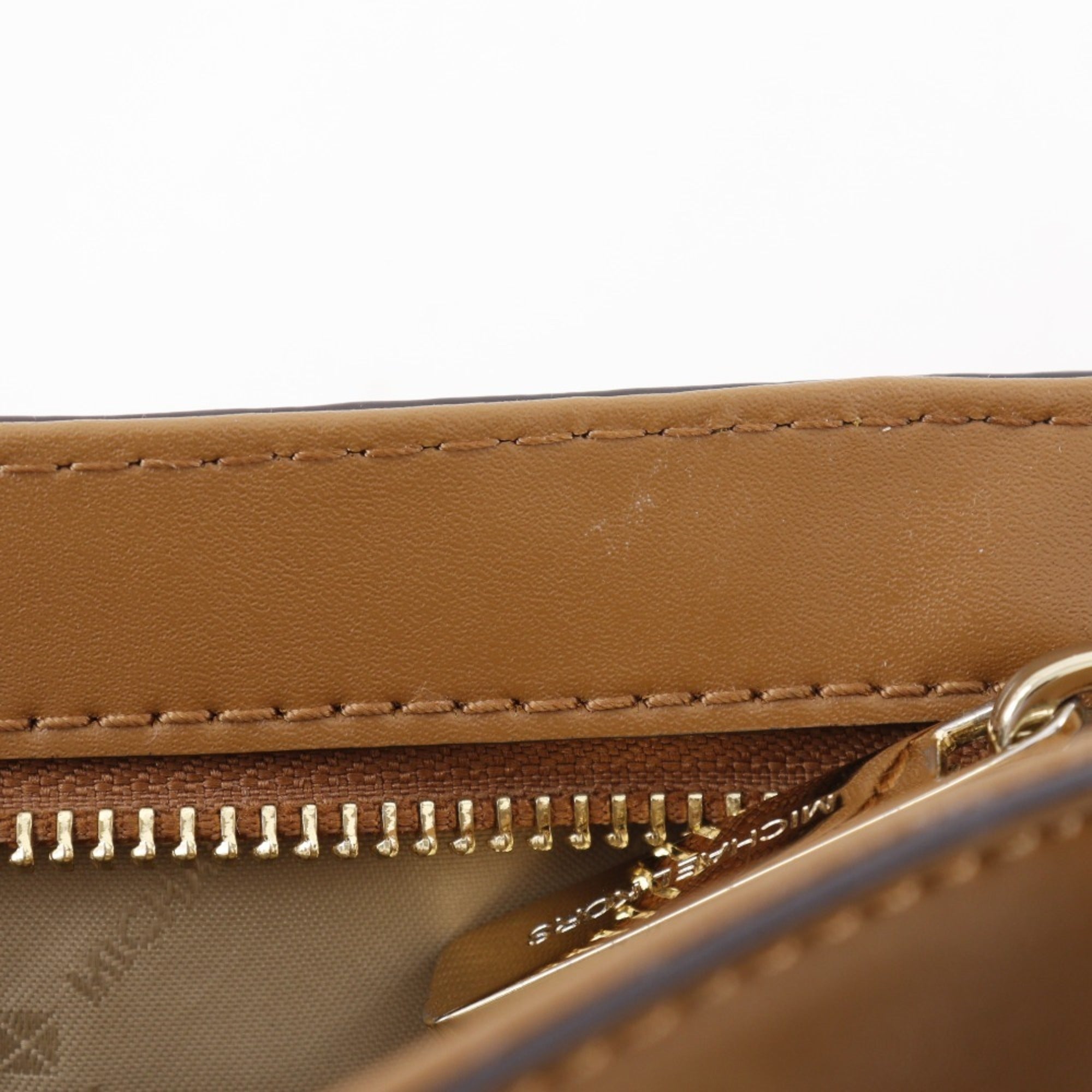 Michael Kors Brown White Pvc Shoulder Bag (Pre-Owned)