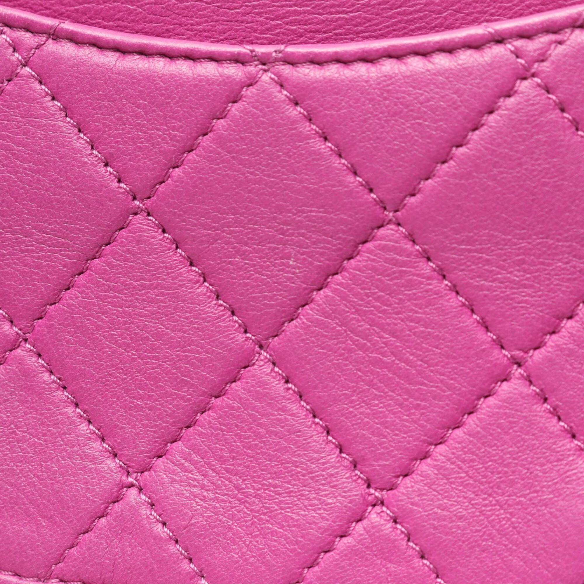 Chanel Purple Leather Handbag Shoulder Bag (Pre-Owned)
