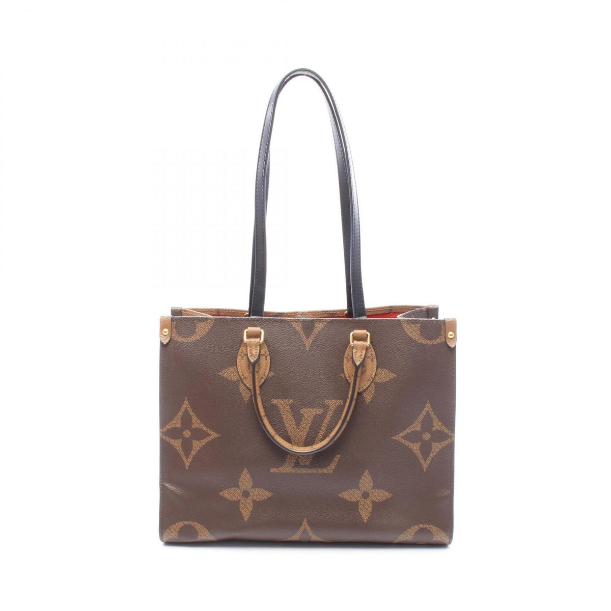 Louis Vuitton Beige Brown Coated Canvas Leather Handbag Tote Bag (Pre-Owned)