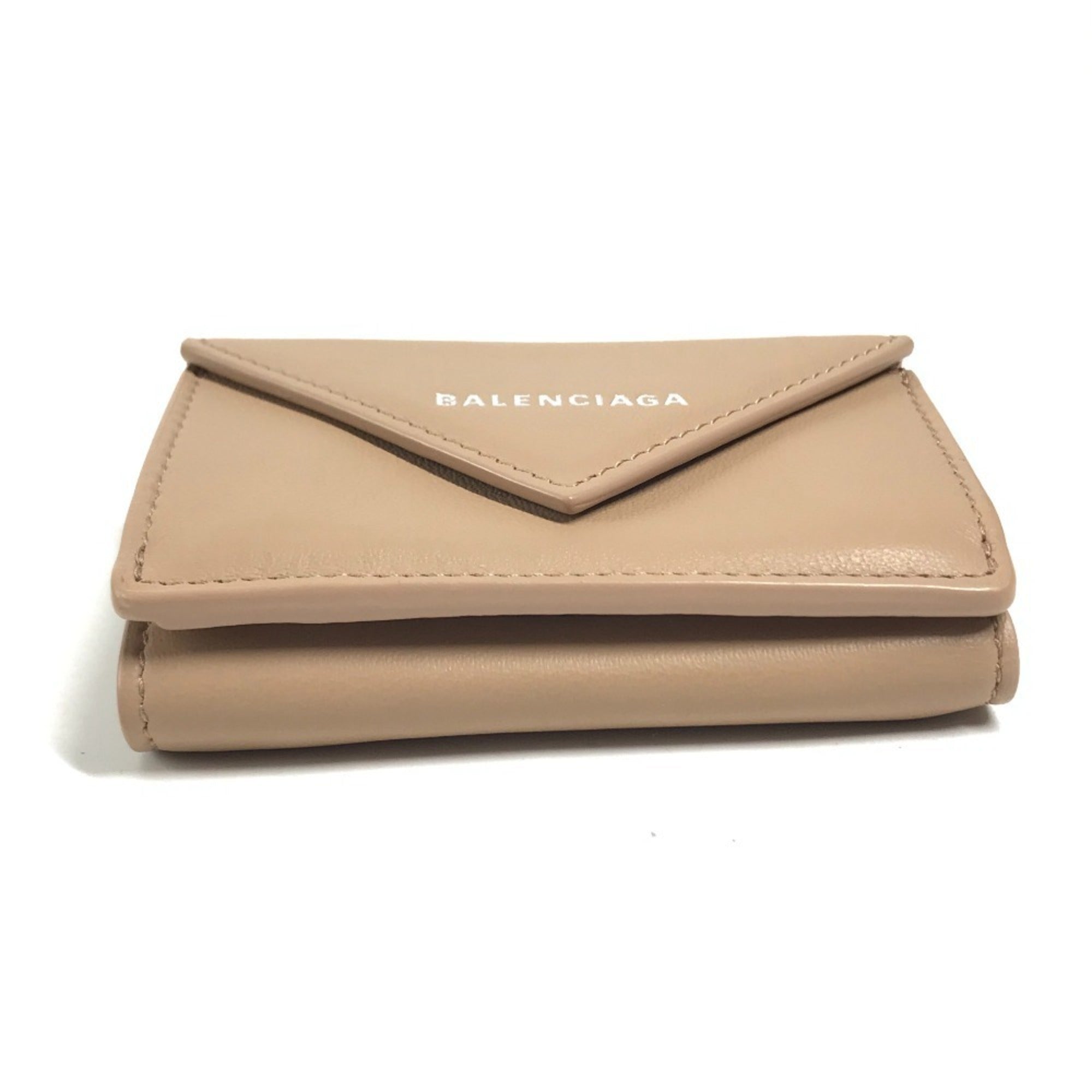 Balenciaga Beige Leather Wallet (Tri-Fold) (Pre-Owned)