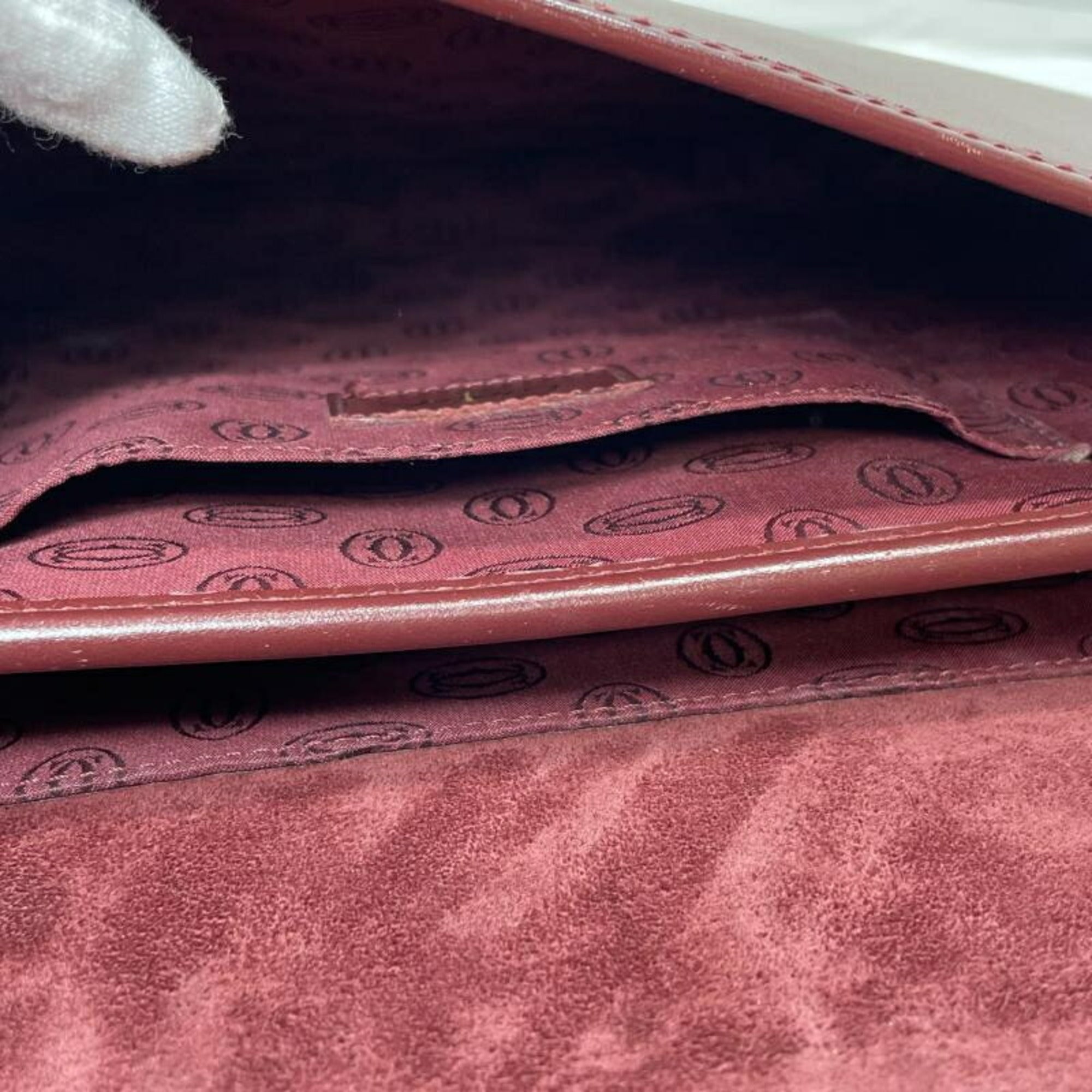 Cartier Blue Wine Red Shoulder Bag (Pre-Owned)