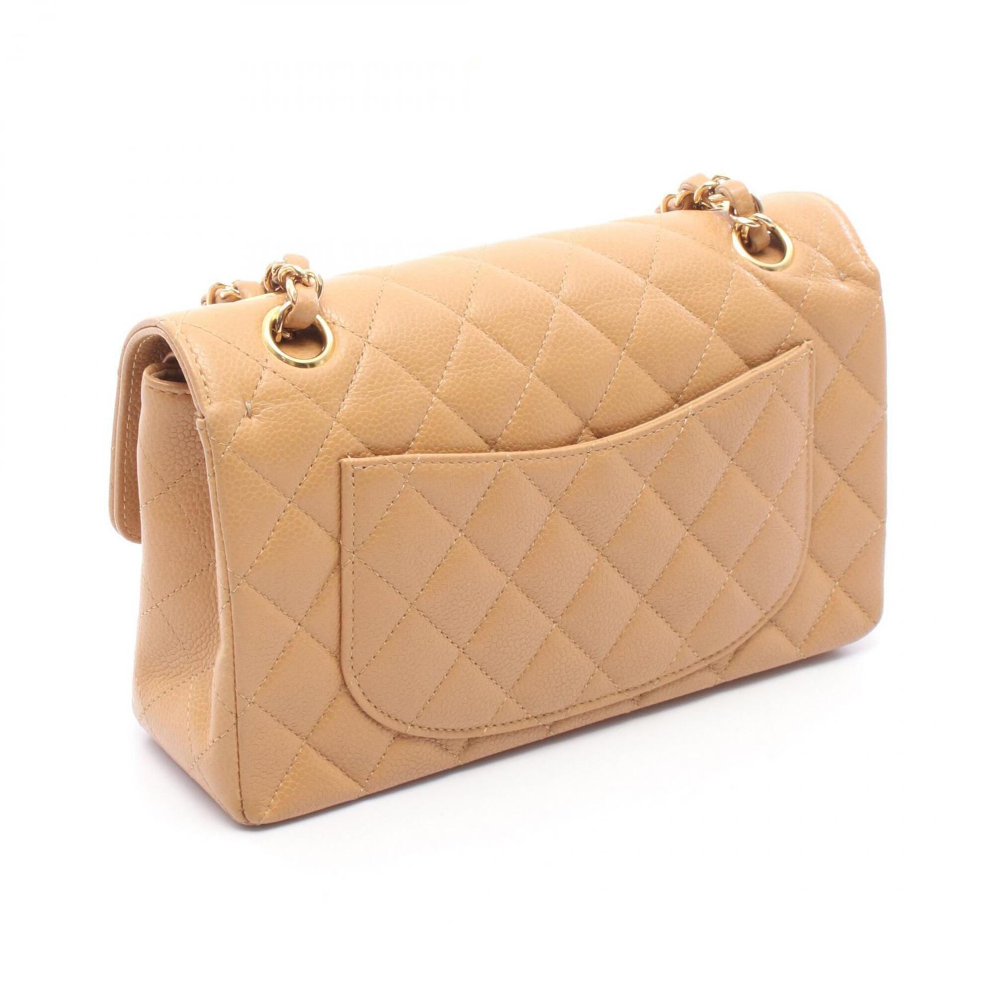 Chanel Beige Grained Calfskin Handbag Shoulder Bag (Pre-Owned)