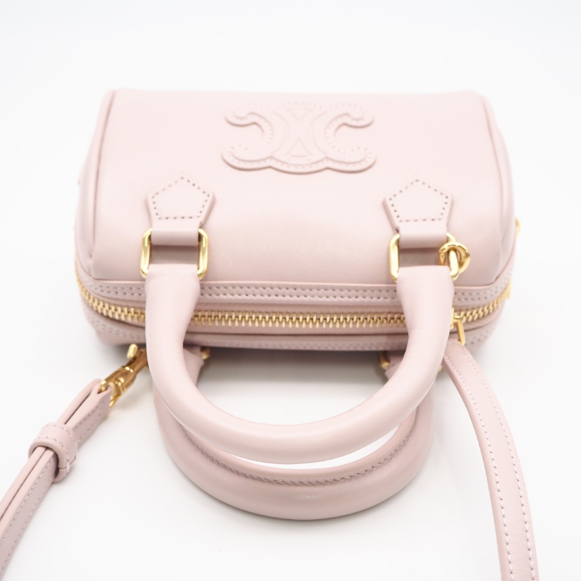 Celine Pink Leather Boston Bag Shoulder Bag (Pre-Owned)