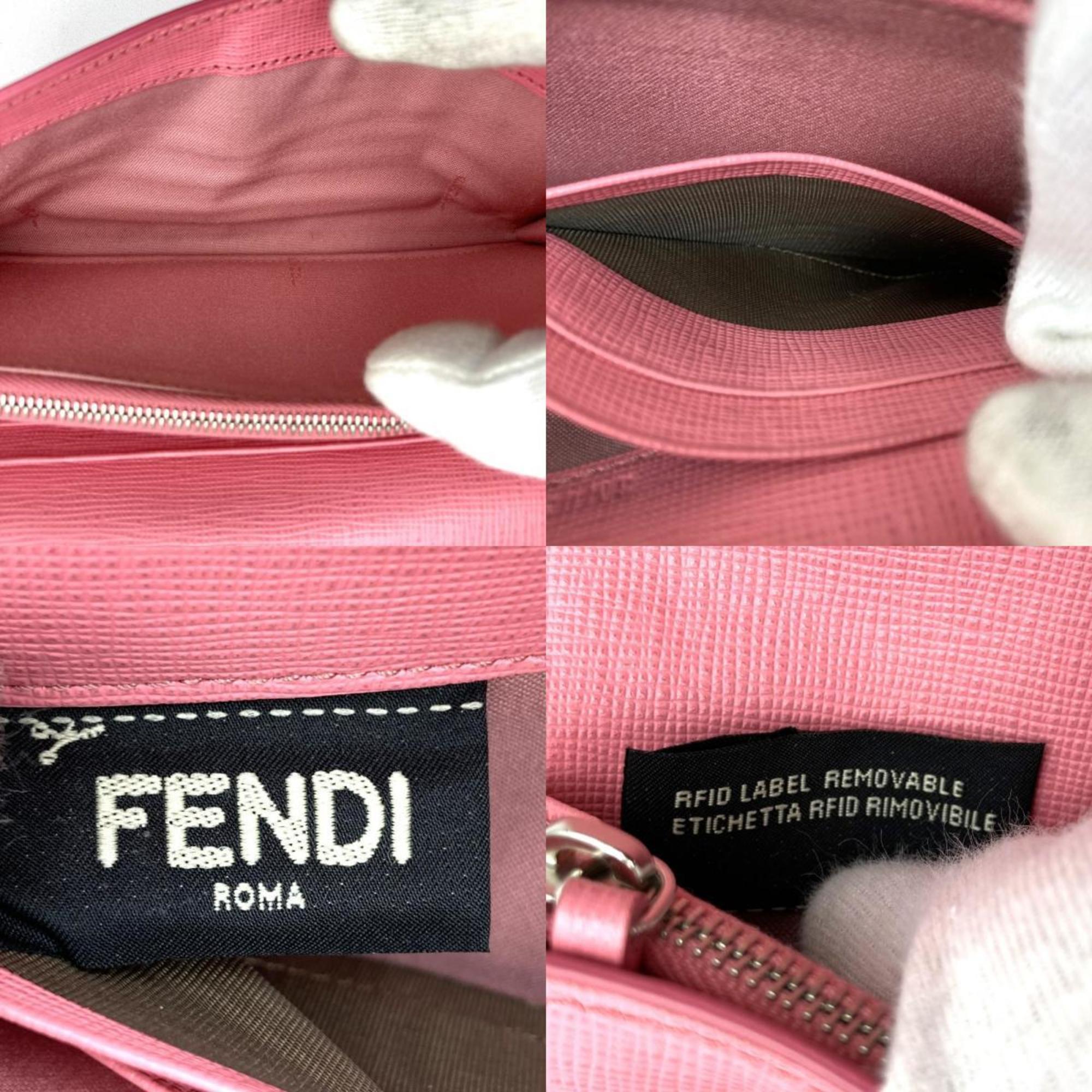 Fendi Pink Leather Long Wallet (Bi-Fold) (Pre-Owned)