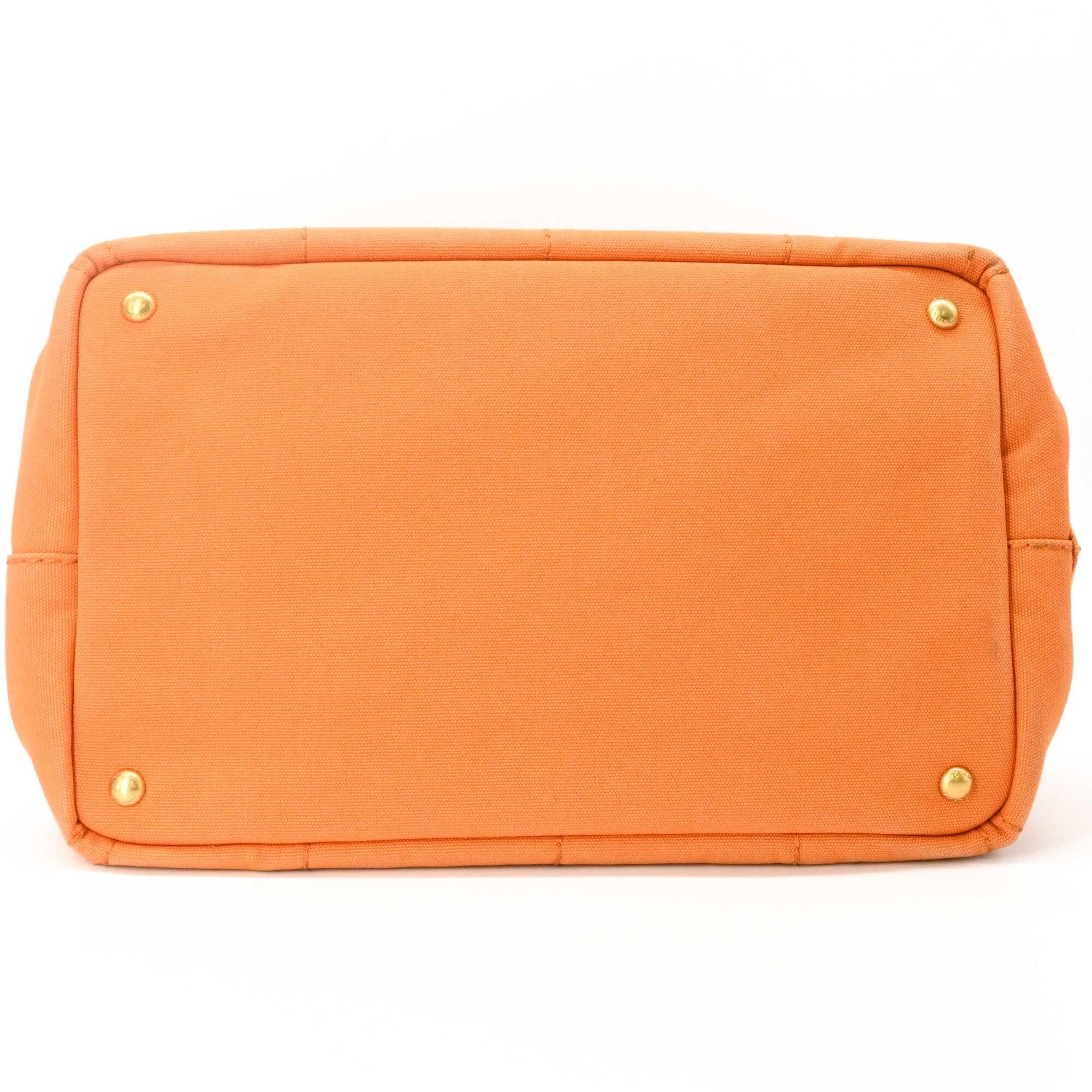 Prada Orange Canvas Handbag Shoulder Bag Tote Bag (Pre-Owned)