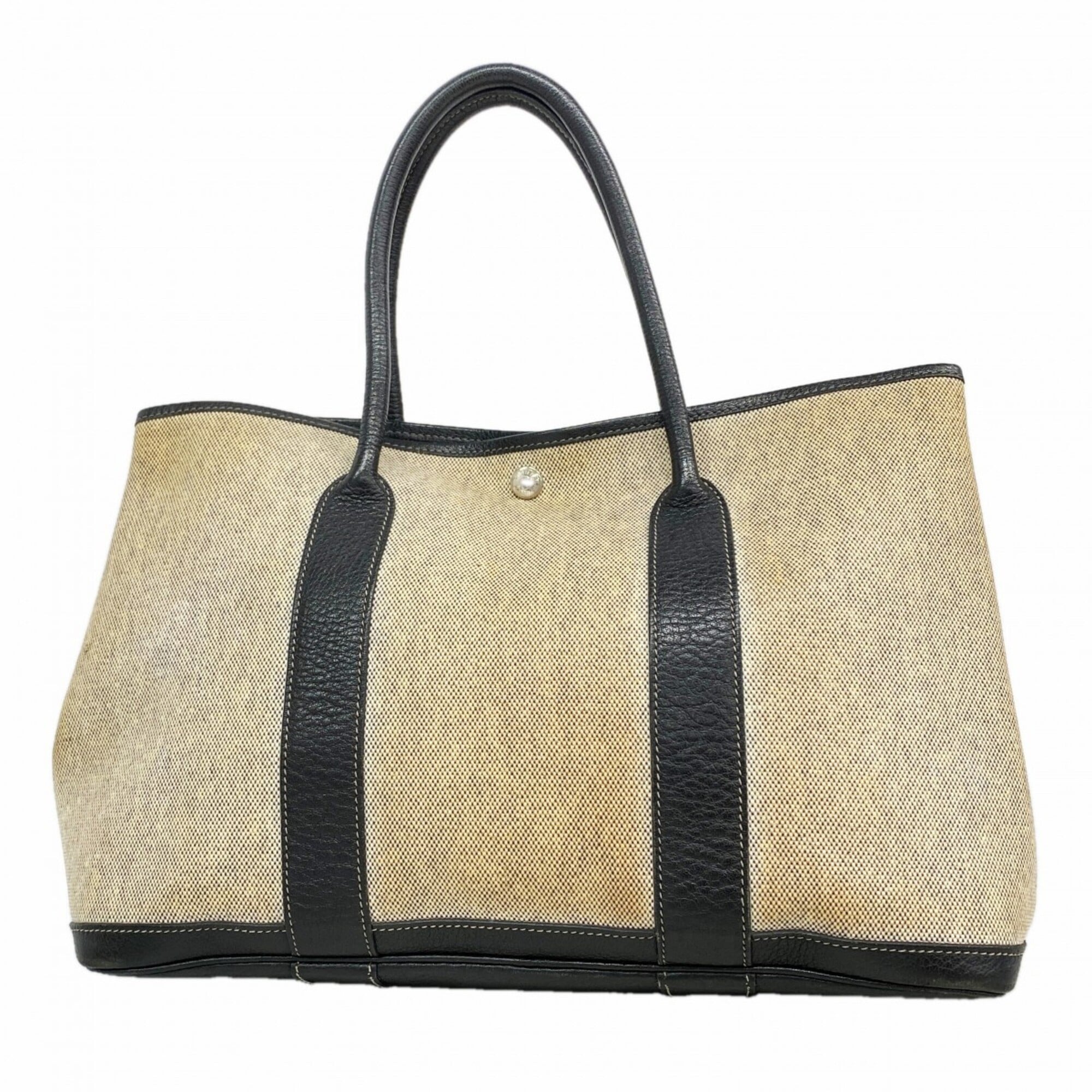 Hermes Black Toile H Tote Bag (Pre-Owned)