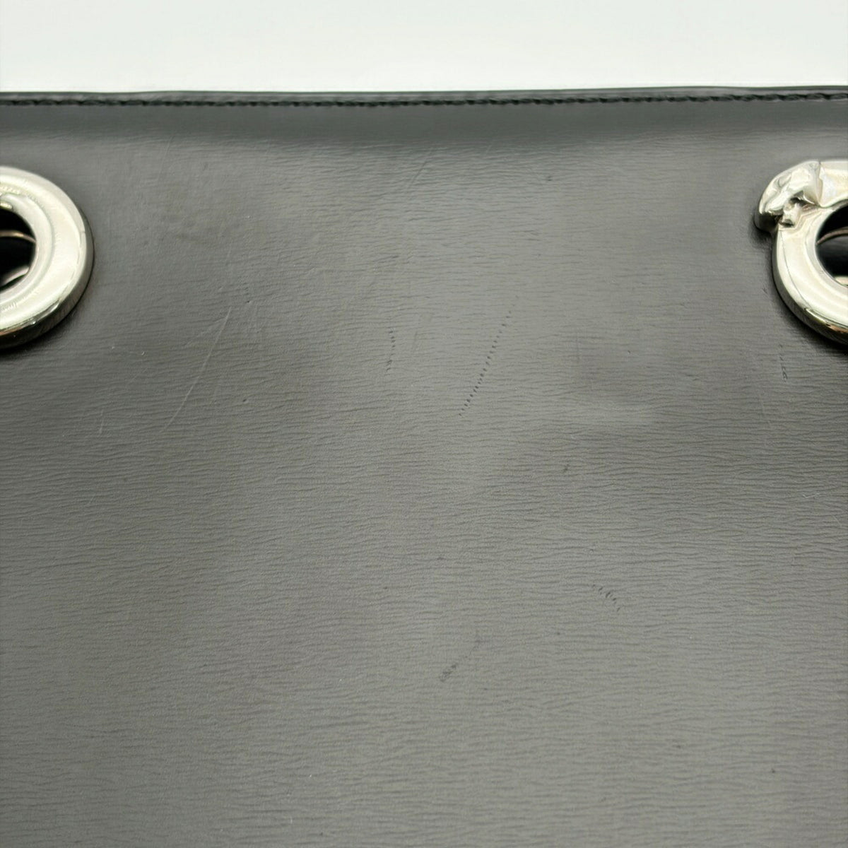 Cartier Panthère Black Leather Shoulder Bag Tote Bag (Pre-Owned)