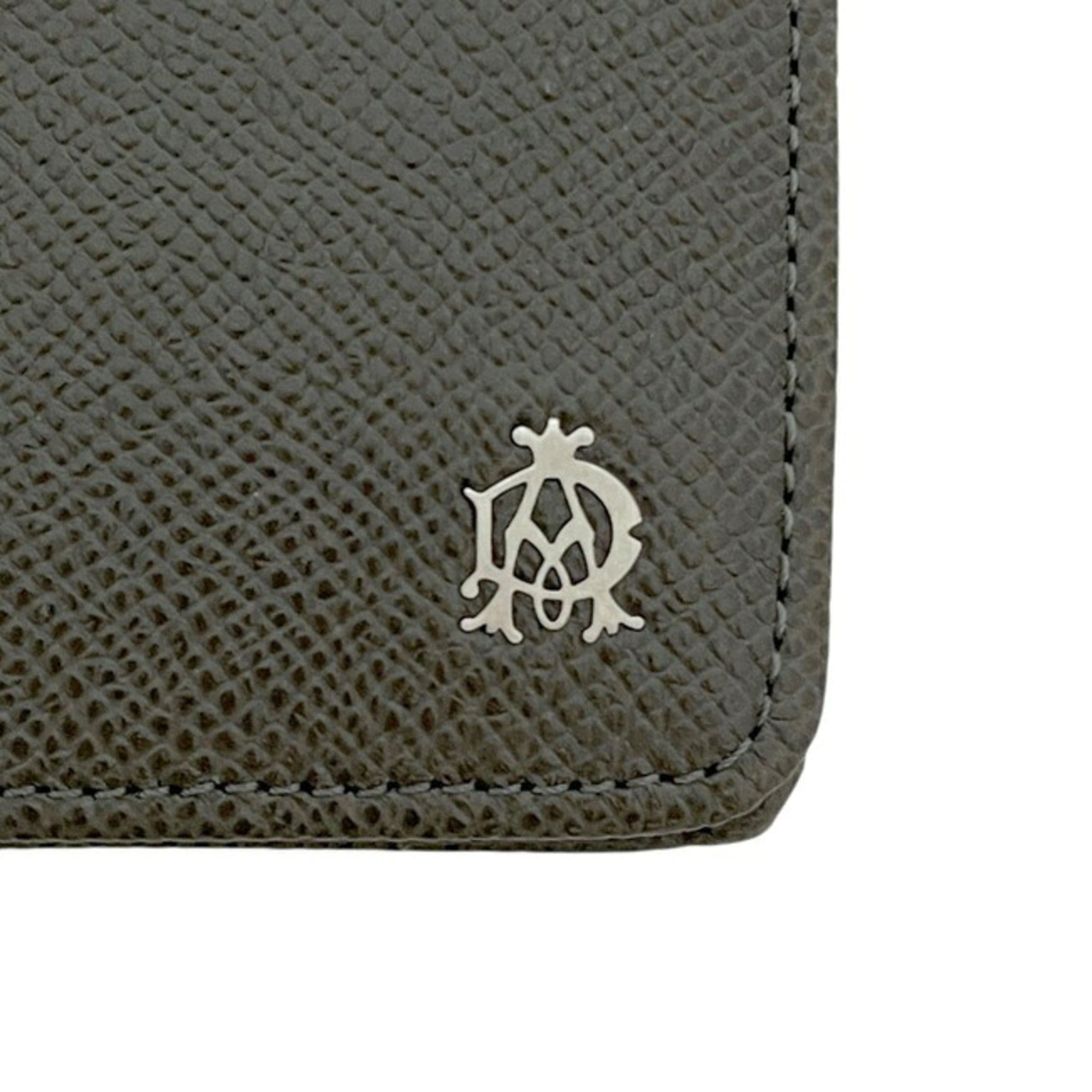 Dunhill Khaki Leather Long Wallet (Bi-Fold) (Pre-Owned)