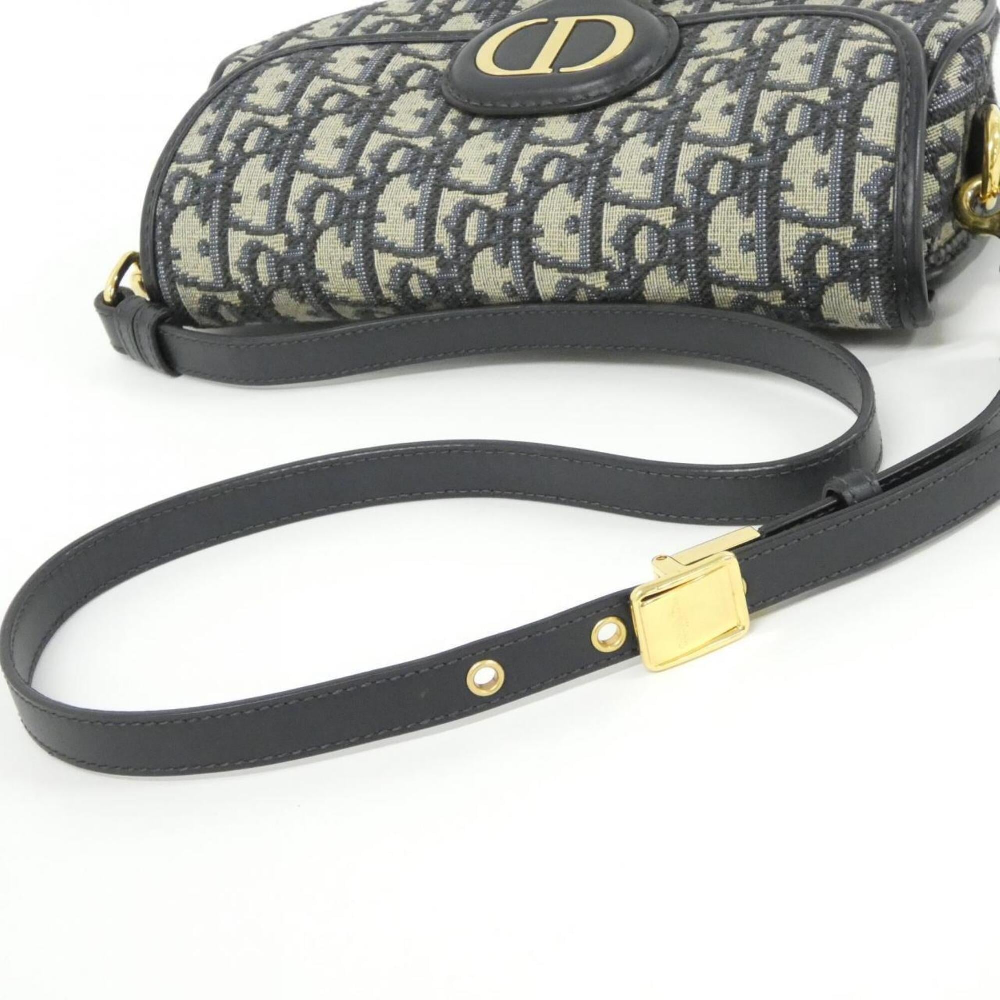 Christian Dior Blue Canvas Leather Shoulder Bag (Pre-Owned)