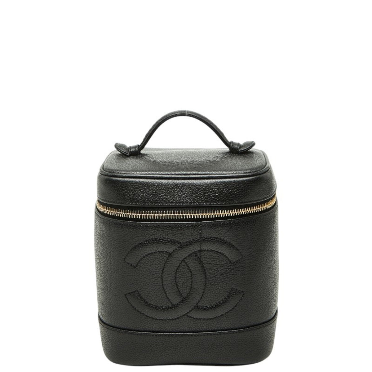 Chanel Black Grained Calfskin Handbag Vanity Bag (Pre-Owned)