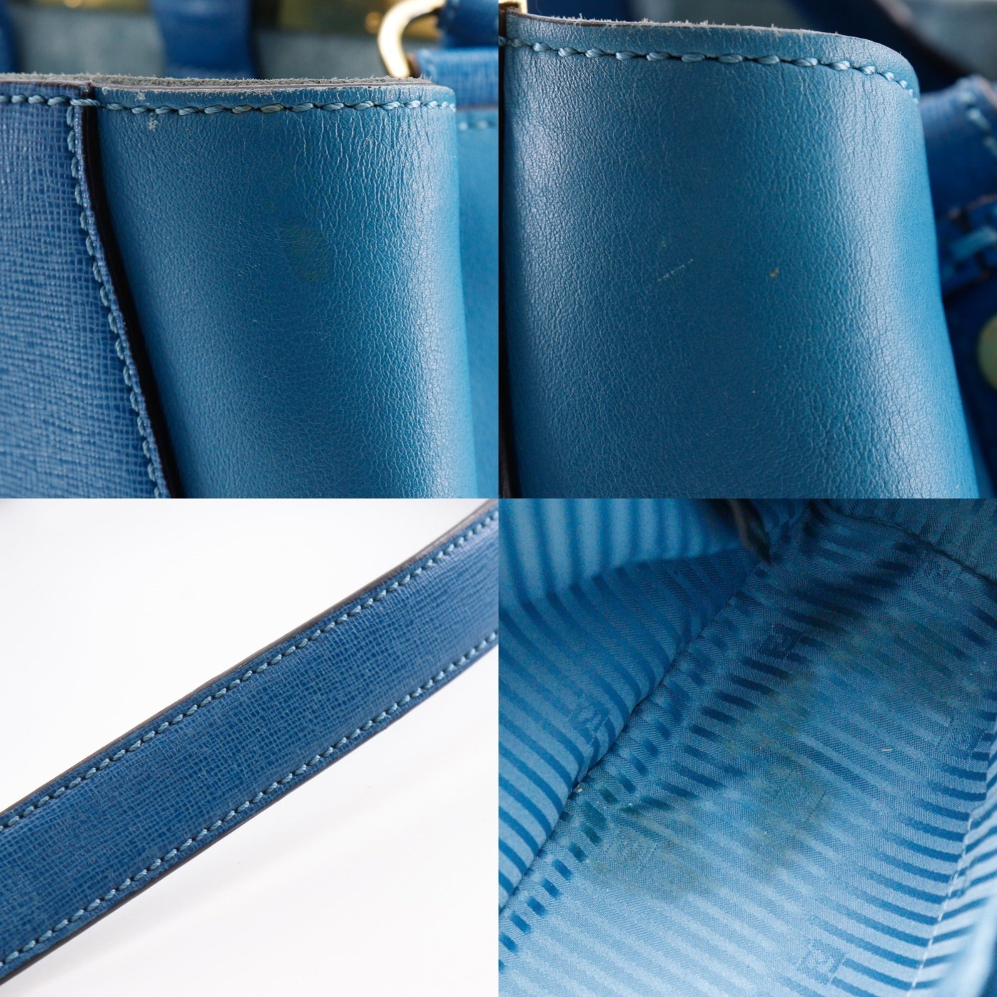 Fendi Blue Leather Handbag (Pre-Owned)
