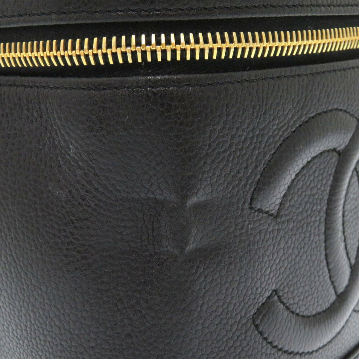 Chanel Black Grained Calfskin Handbag Vanity Bag (Pre-Owned)