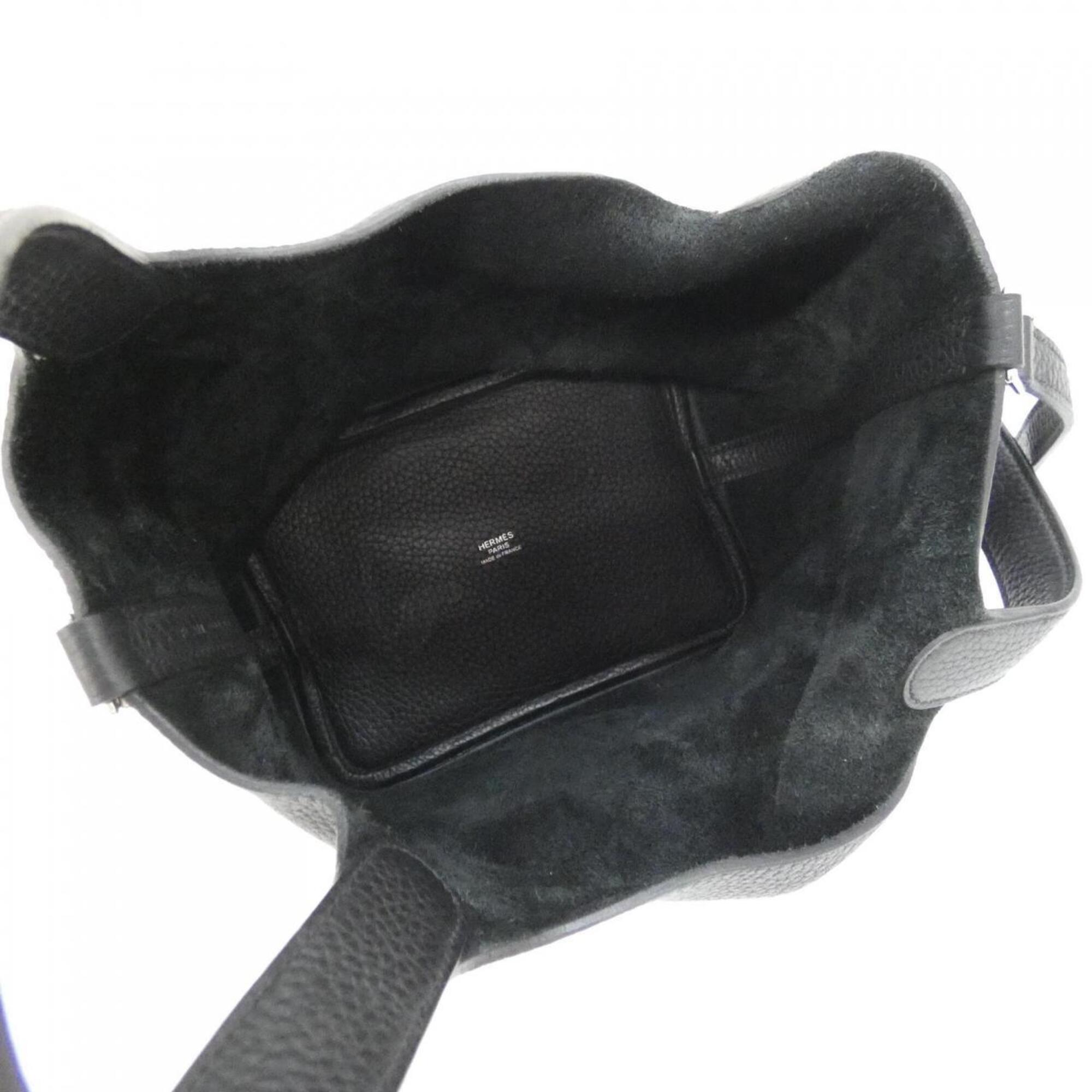 Hermes Black Taurillon Clemence Leather Handbag (Pre-Owned)
