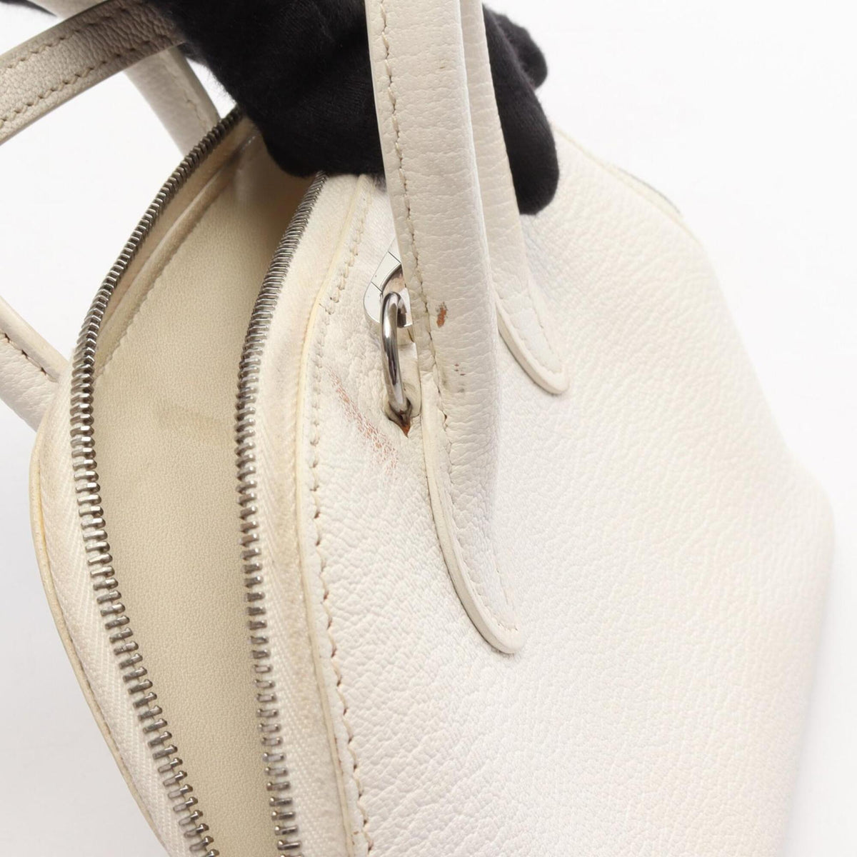 Hermes White Chevre Leather Handbag (Pre-Owned)