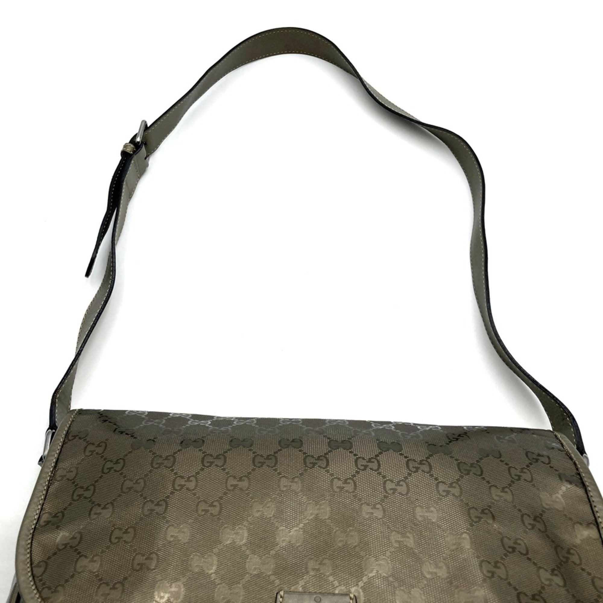 Gucci Gg Imprimé Brown Metallic Gg Imprimé Shoulder Bag (Pre-Owned)