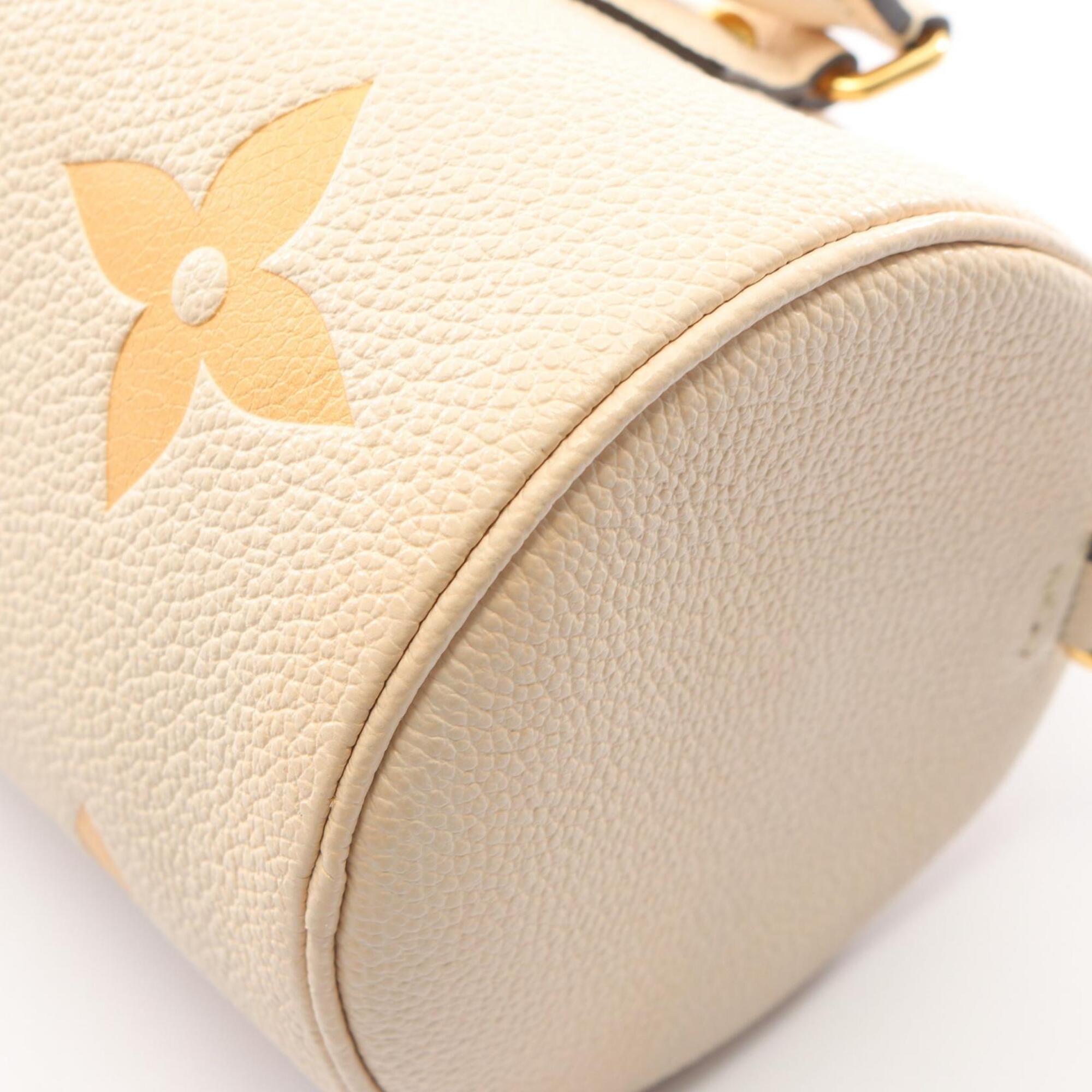 Louis Vuitton Beige Ivory Monogram Leather Handbag Pouch (Pre-Owned)