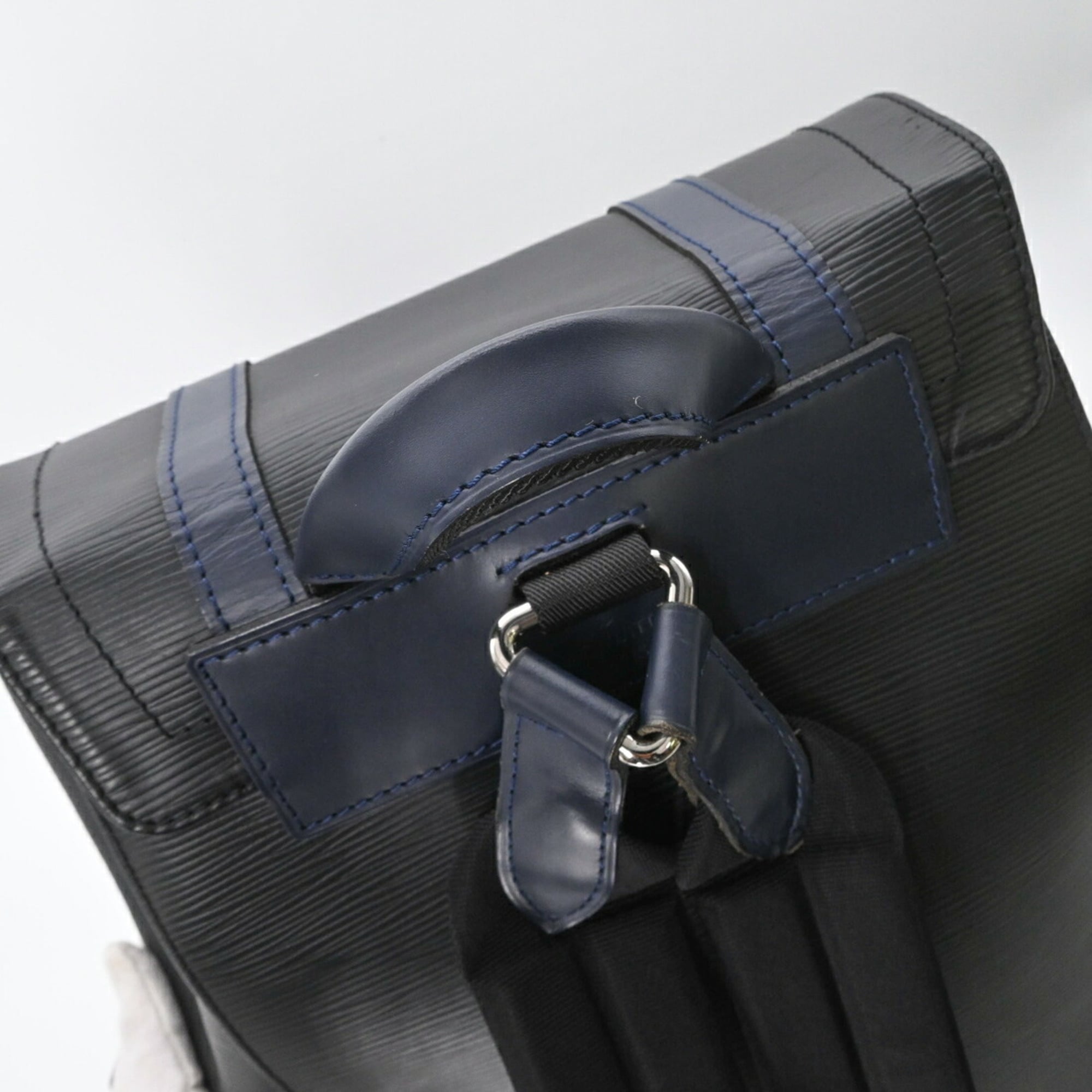 Louis Vuitton Black Blue Gray Monogram Eclipse Monogram Eclipse Epi Leather Backpack (Pre-Owned)