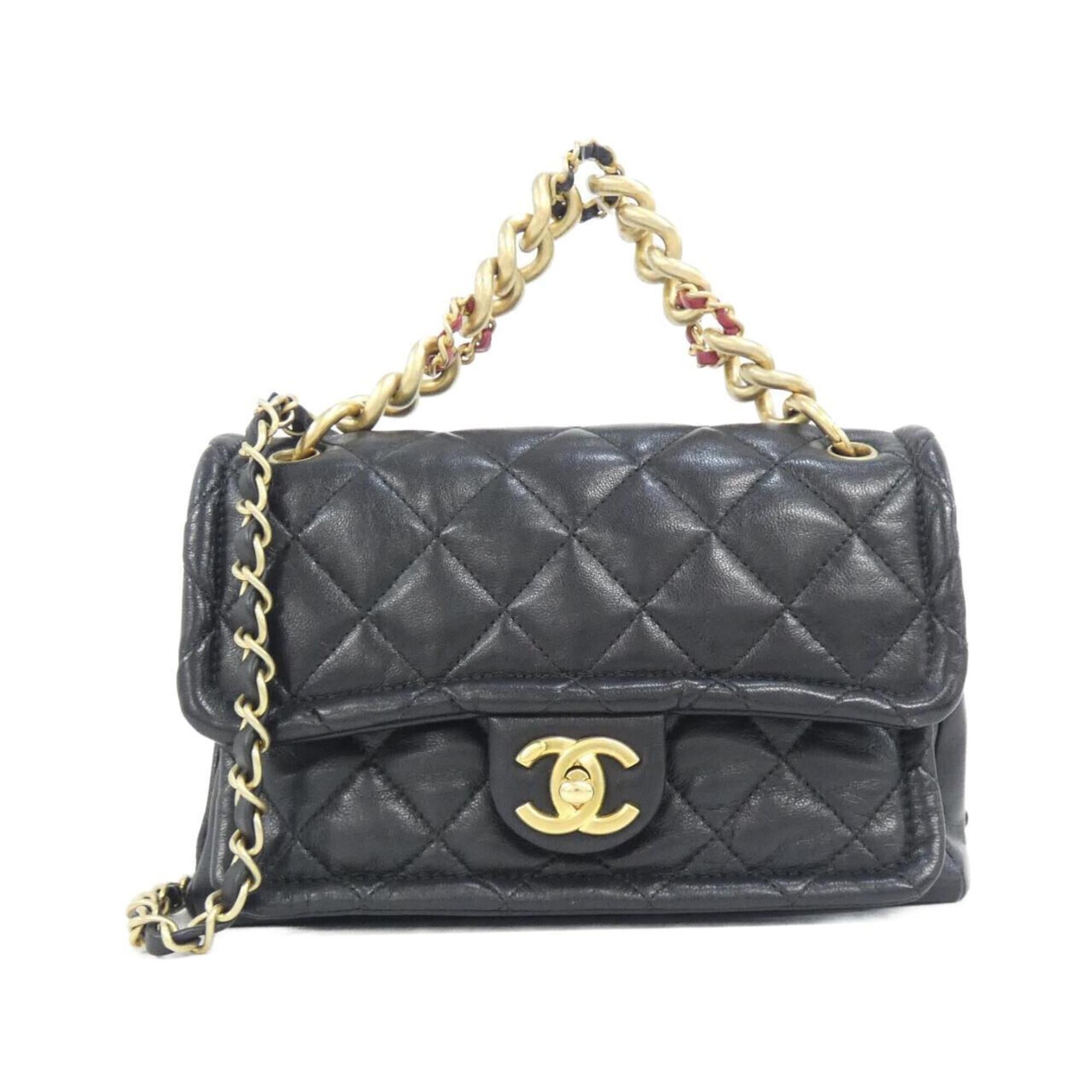 Chanel Black Leather Handbag (Pre-Owned)