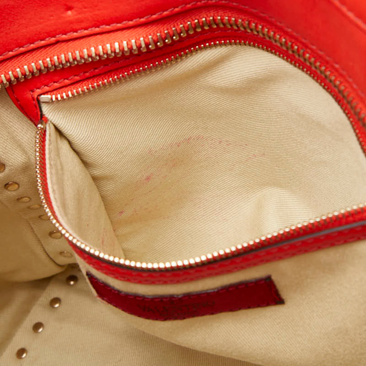 Valentino Red Color Leather Handbag Shoulder Bag (Pre-Owned)
